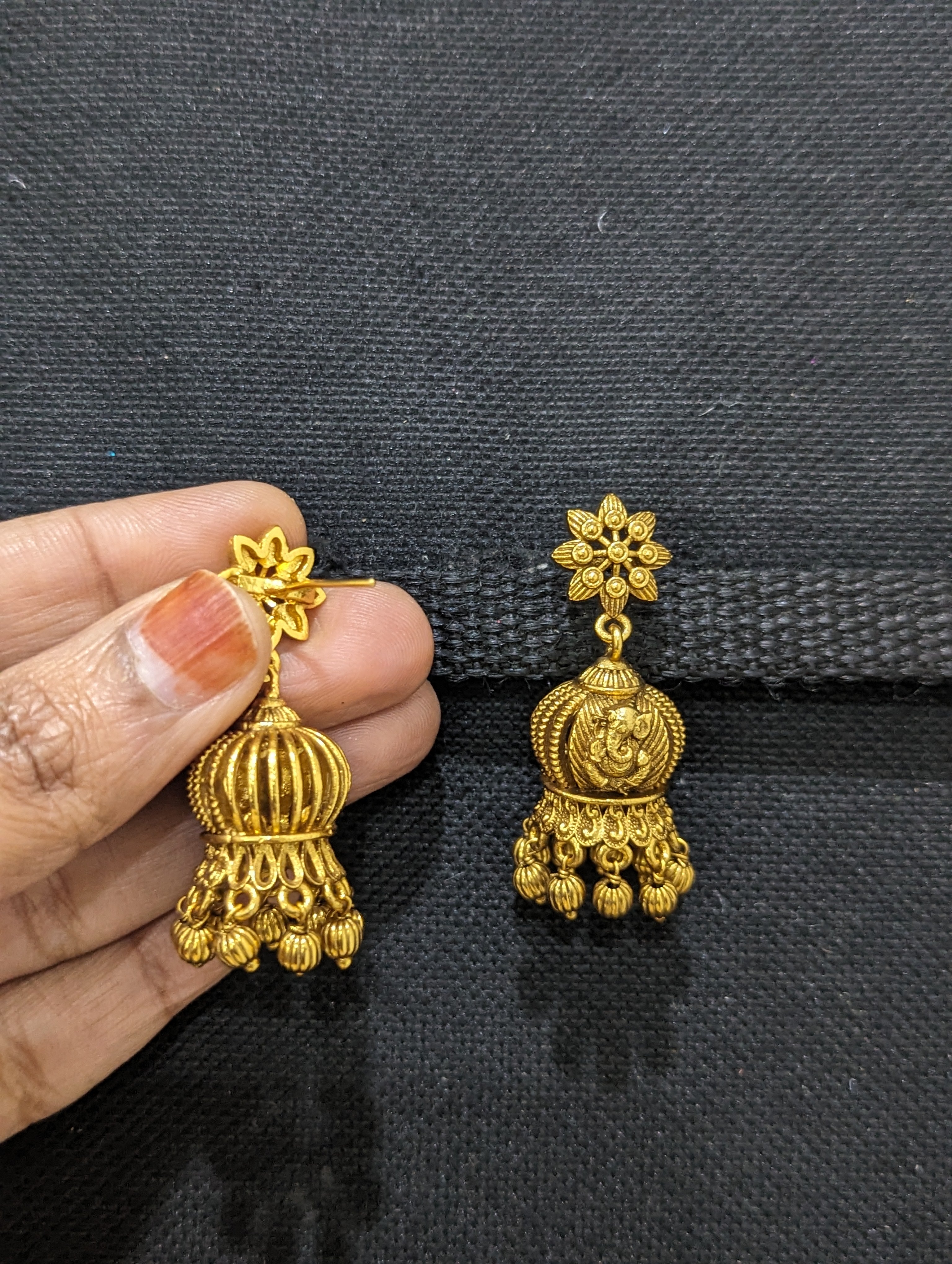 Ganesha – Big Sized Terracotta Earring (Gold & Pink) | Terracotta earrings,  Terracotta jewellery designs, Gold earrings