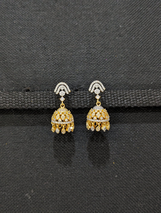 Small CZ Jhumka earrings - Design 13