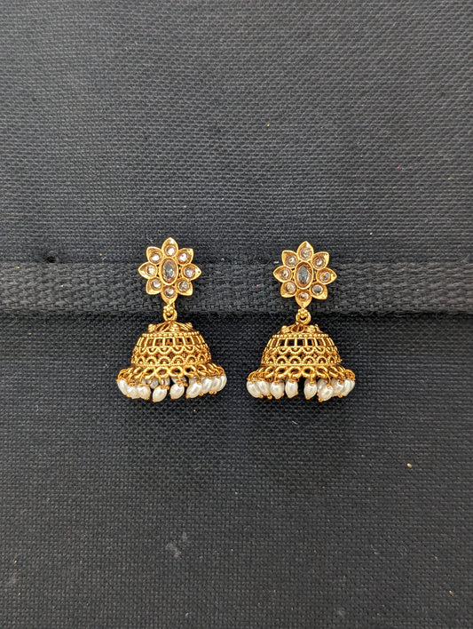 Gold plated Small Polki Earrings