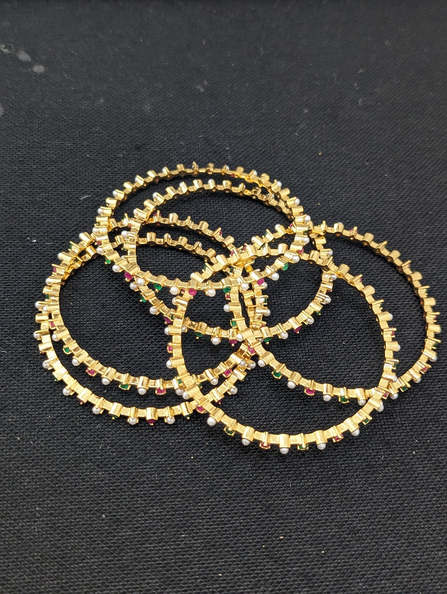 Thin delicate CZ One gram Gold plated Bangles