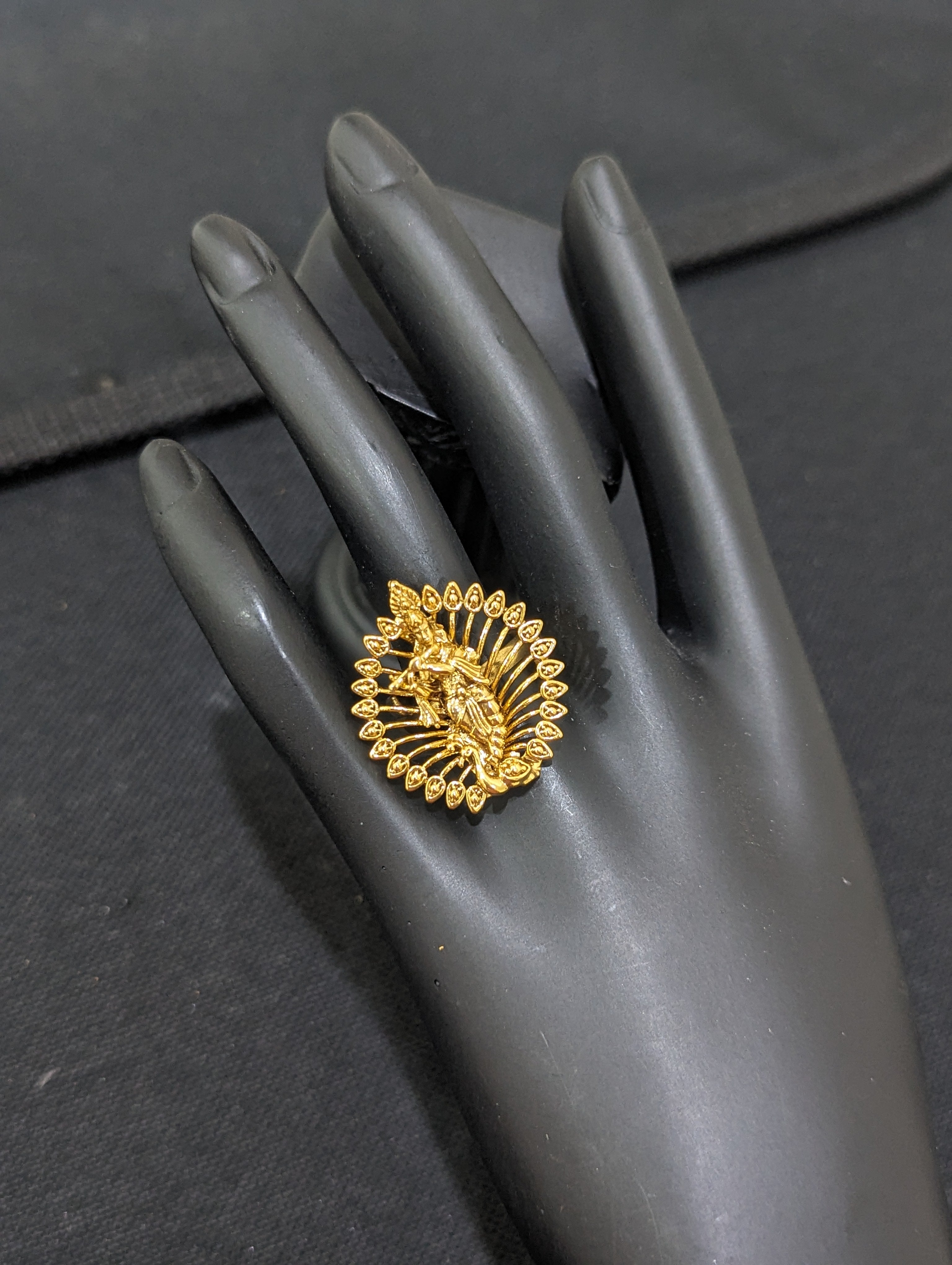 Stunning Lord Krishna Finger Ring - South India Jewels