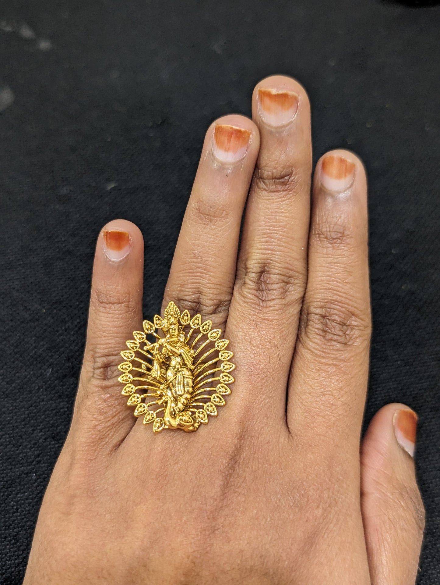 Lord Krishna Gold plated adjustable Finger rings