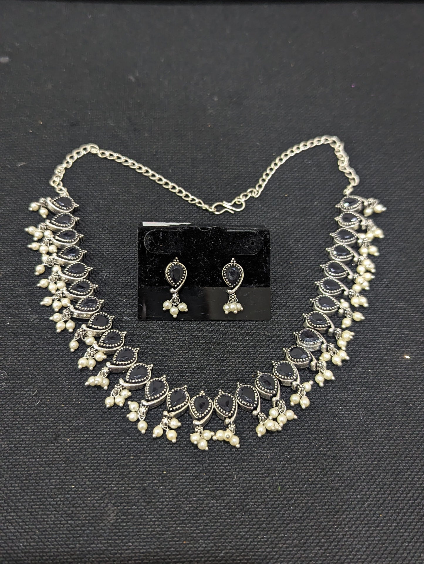 Oxidized silver Mango Choker Necklace set