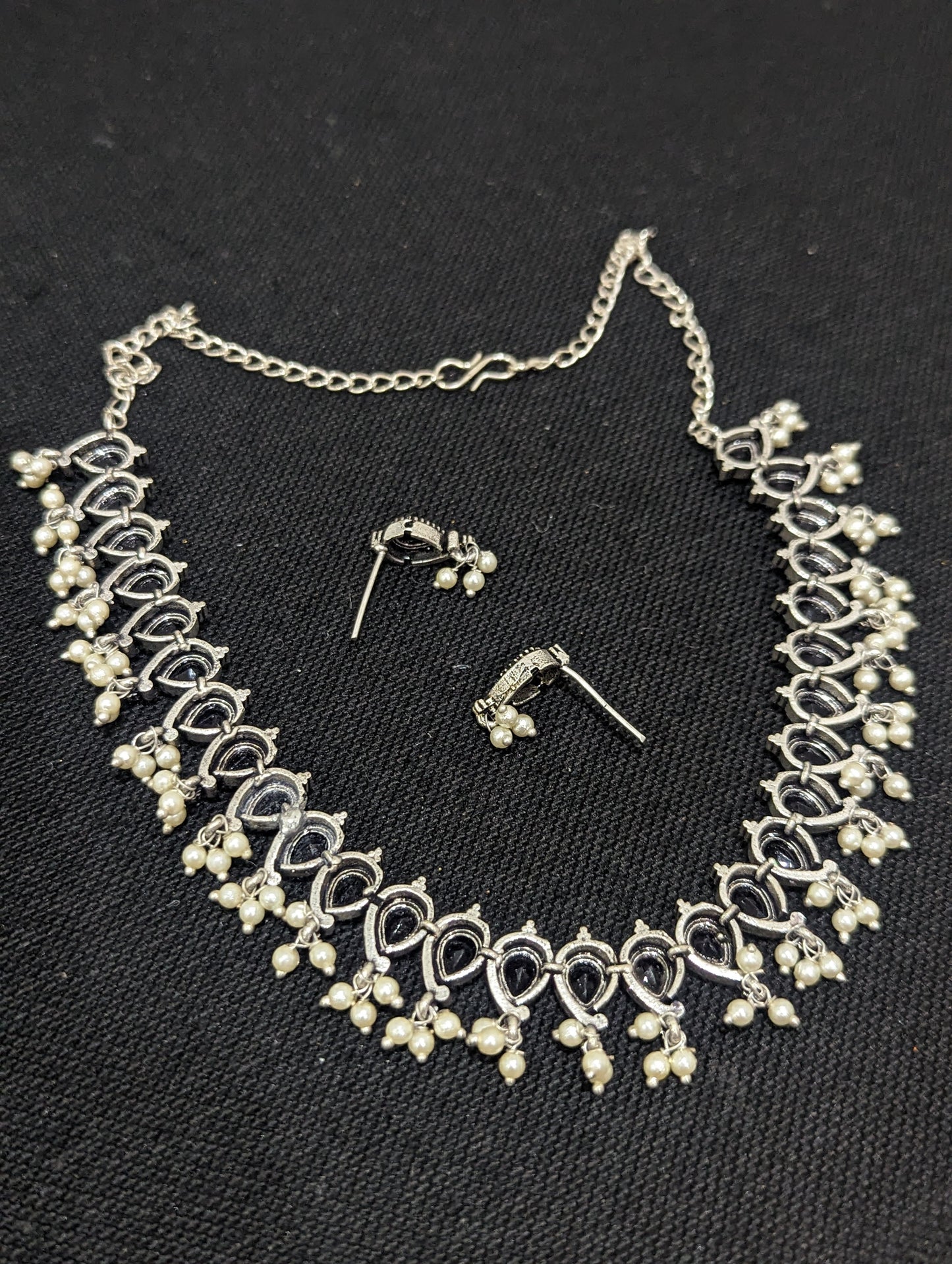 Oxidized silver Mango Choker Necklace set