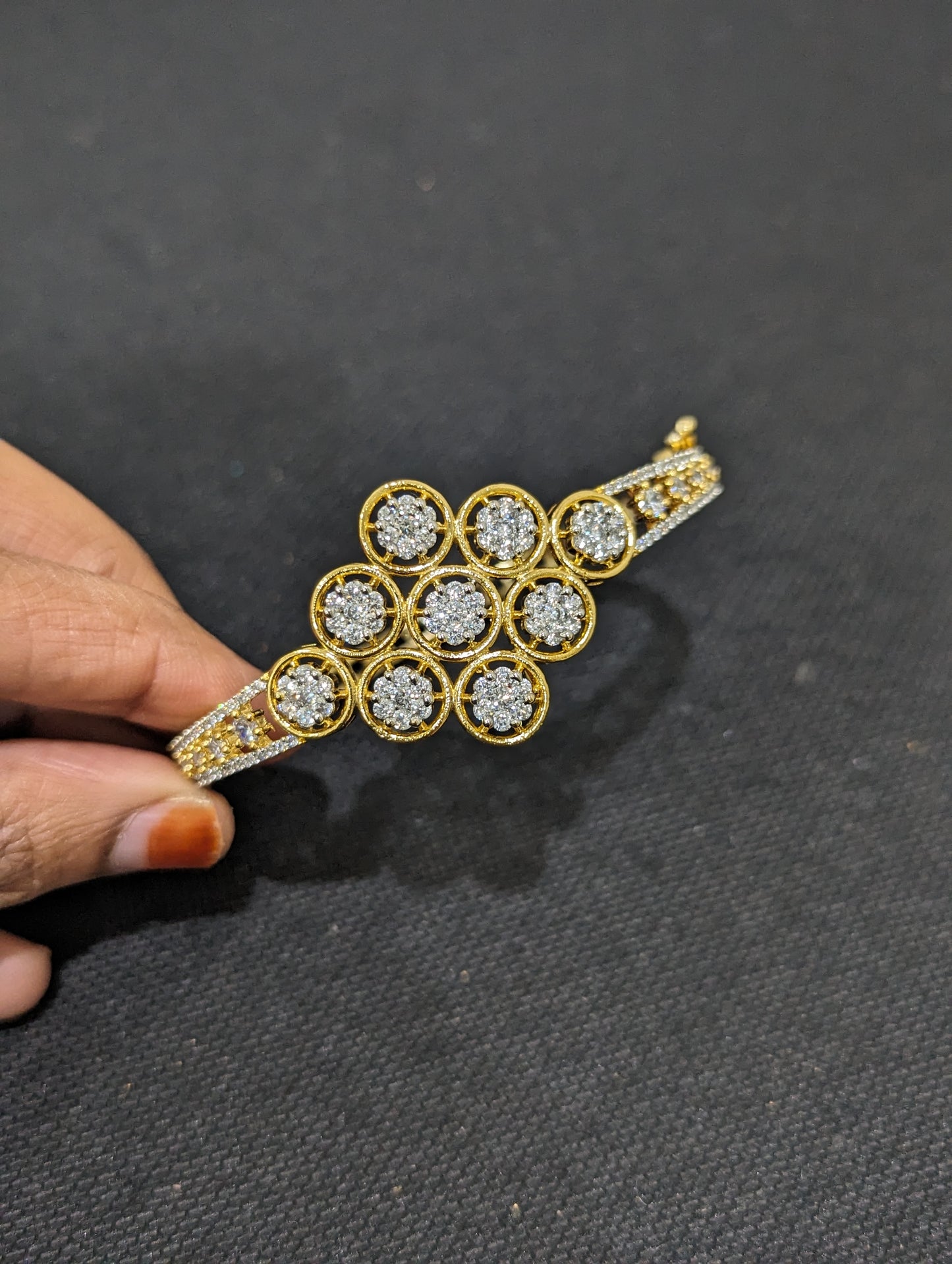 CZ stone One gram gold Bangle Bracelet - Design 22
