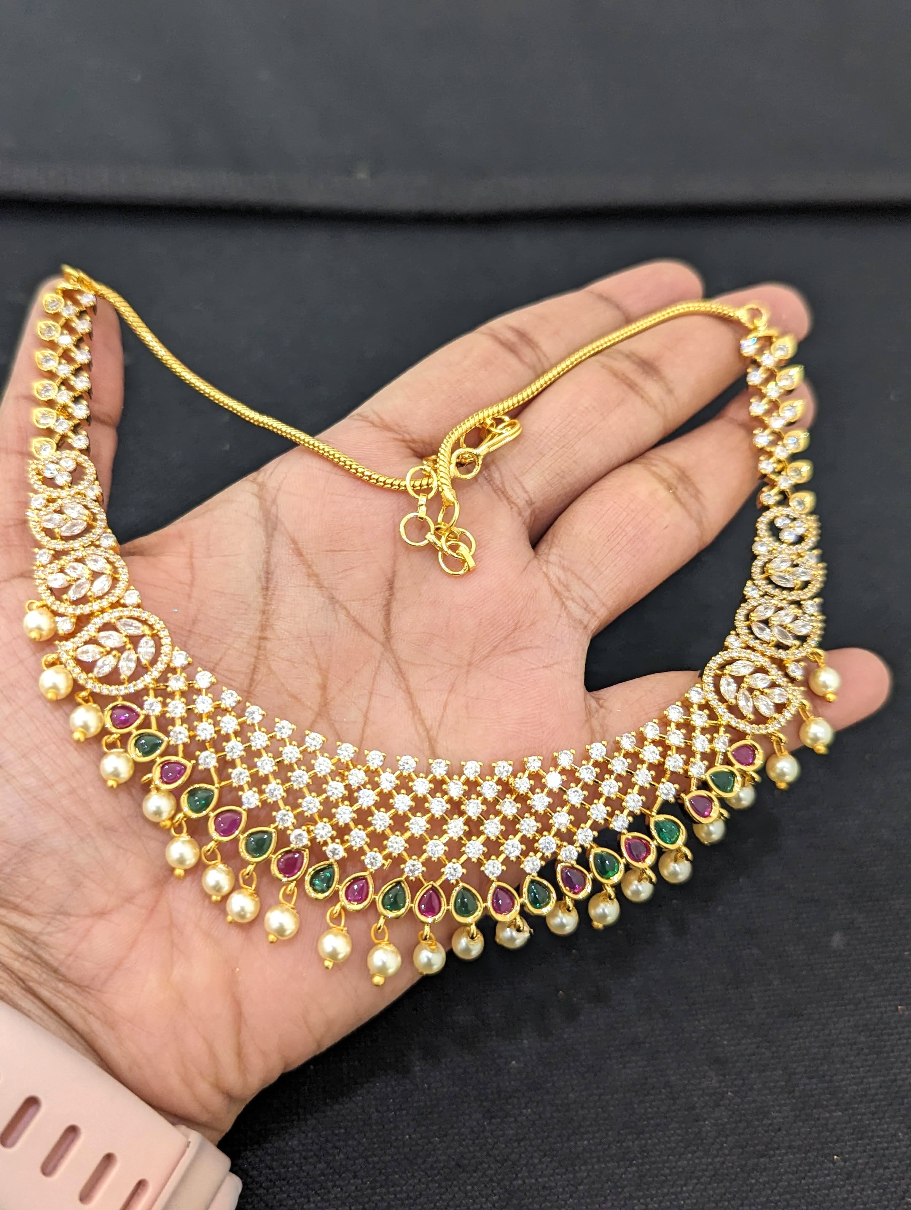 1 Gram Fancy Gold Necklace Set in Ahmedabad at best price by Astmangal  Chains Pvt Ltd - Justdial