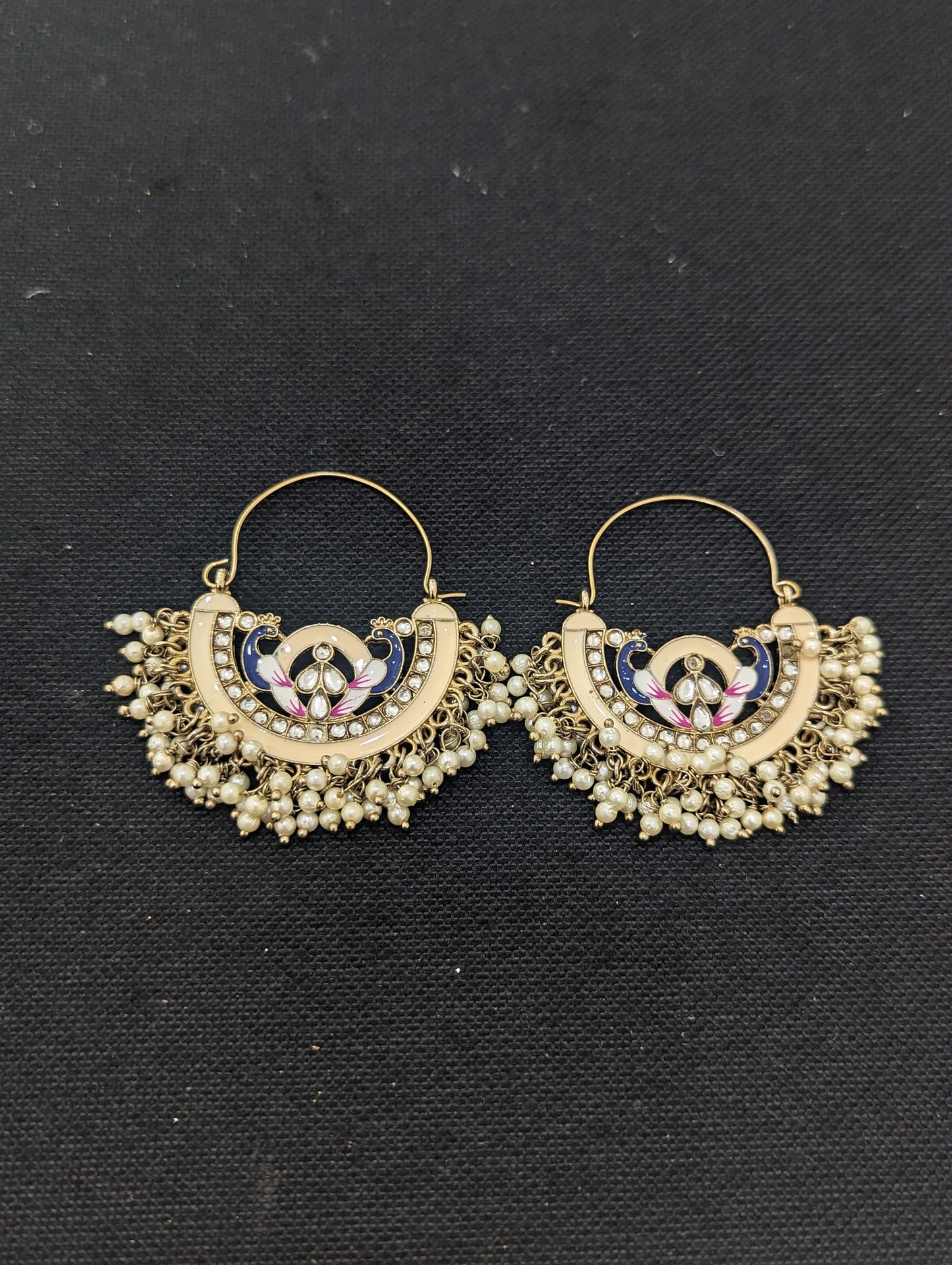 Mehandi gold plated Large hoop earrings