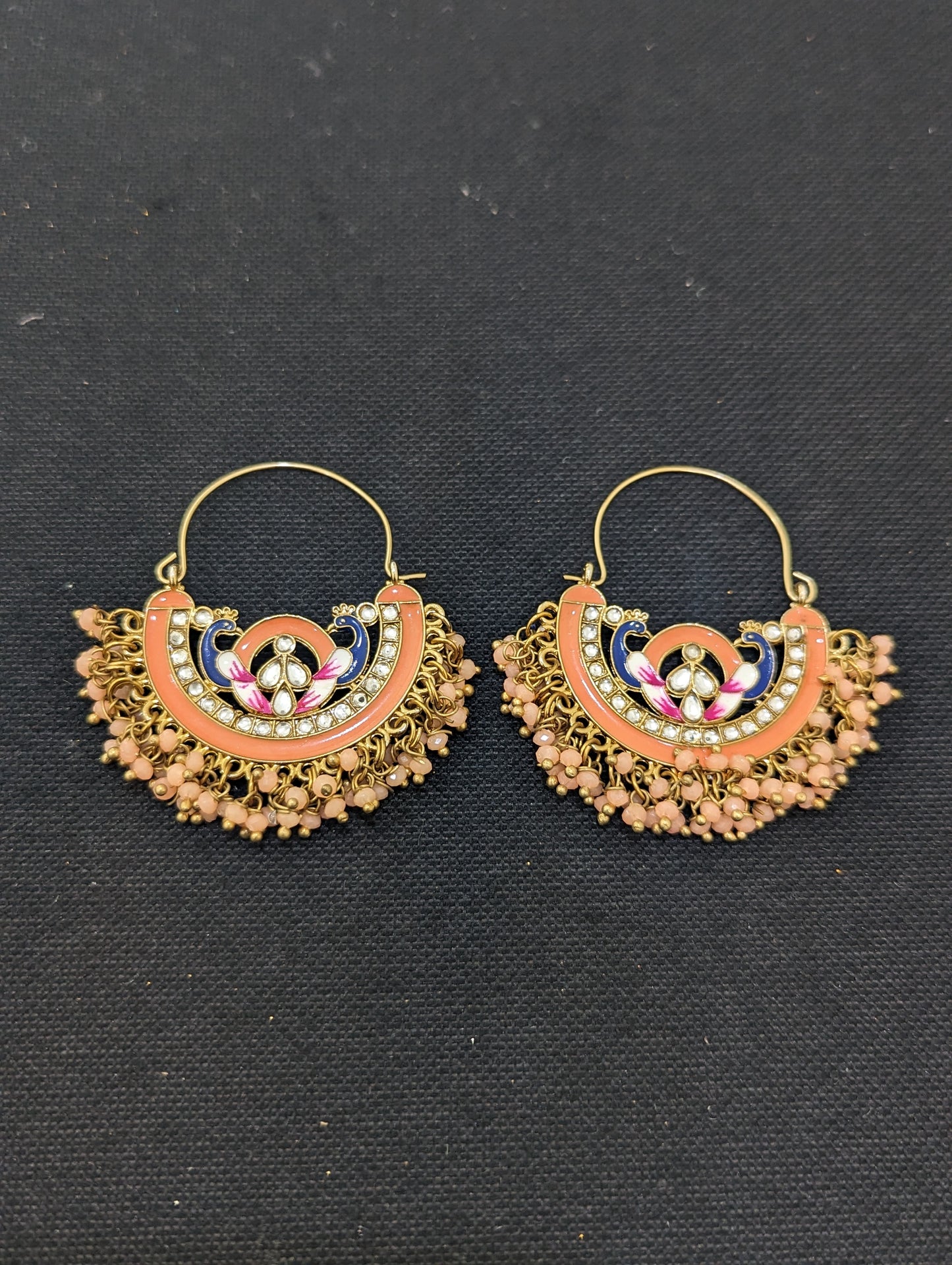 Mehandi gold plated Large hoop earrings