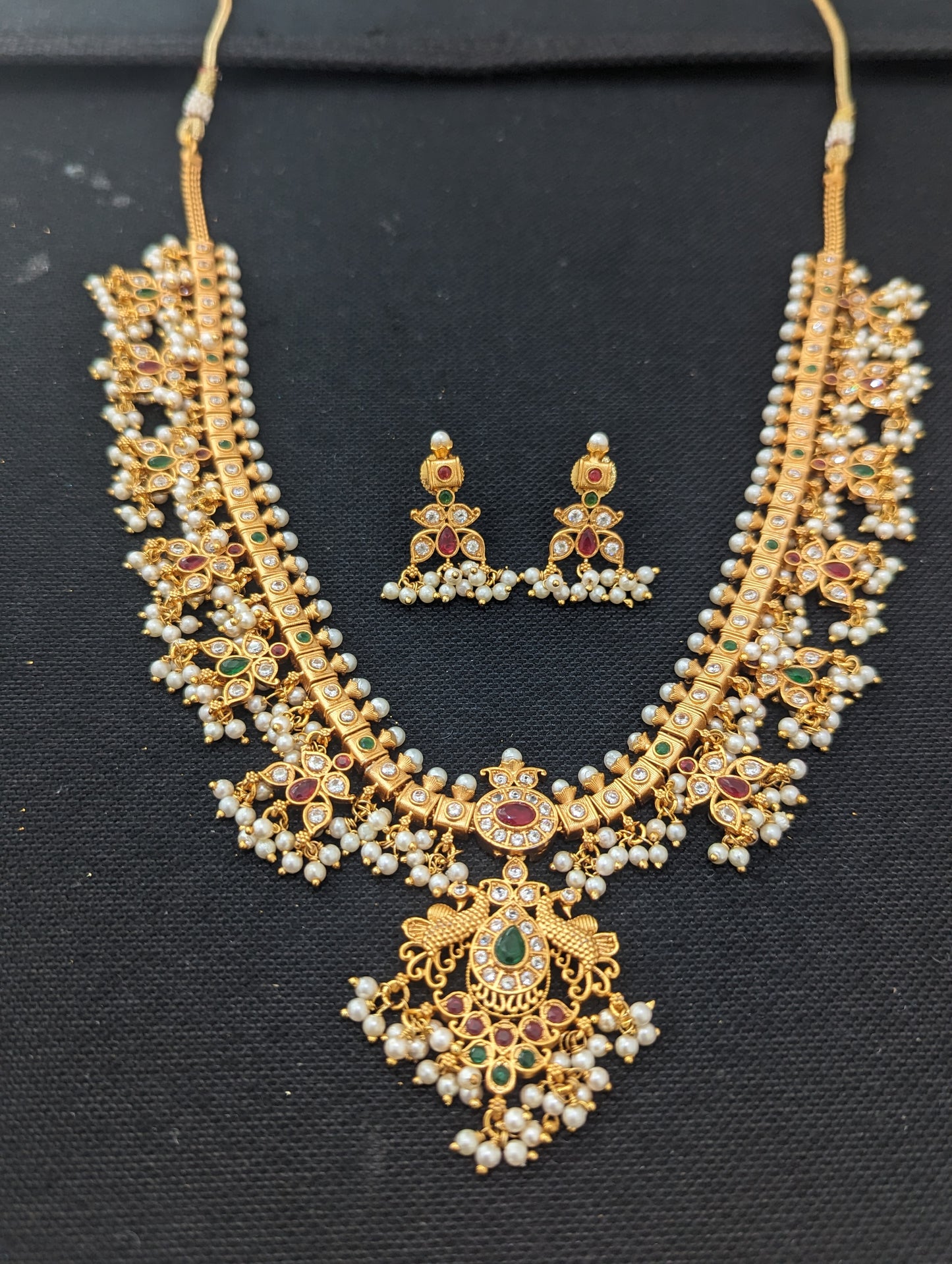 Guttapusalu Peacock Necklace and Earrings set