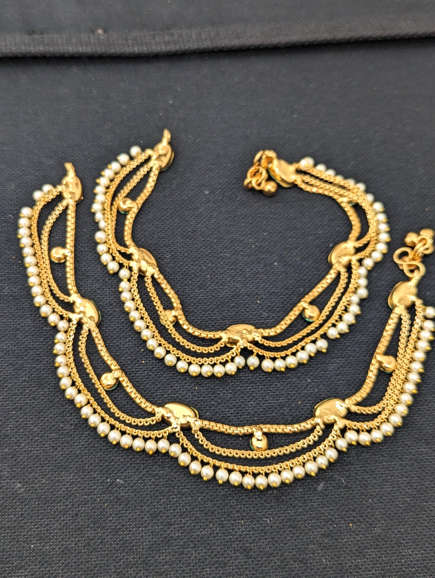 Gold plated Kundan stone Bridal Anklets
