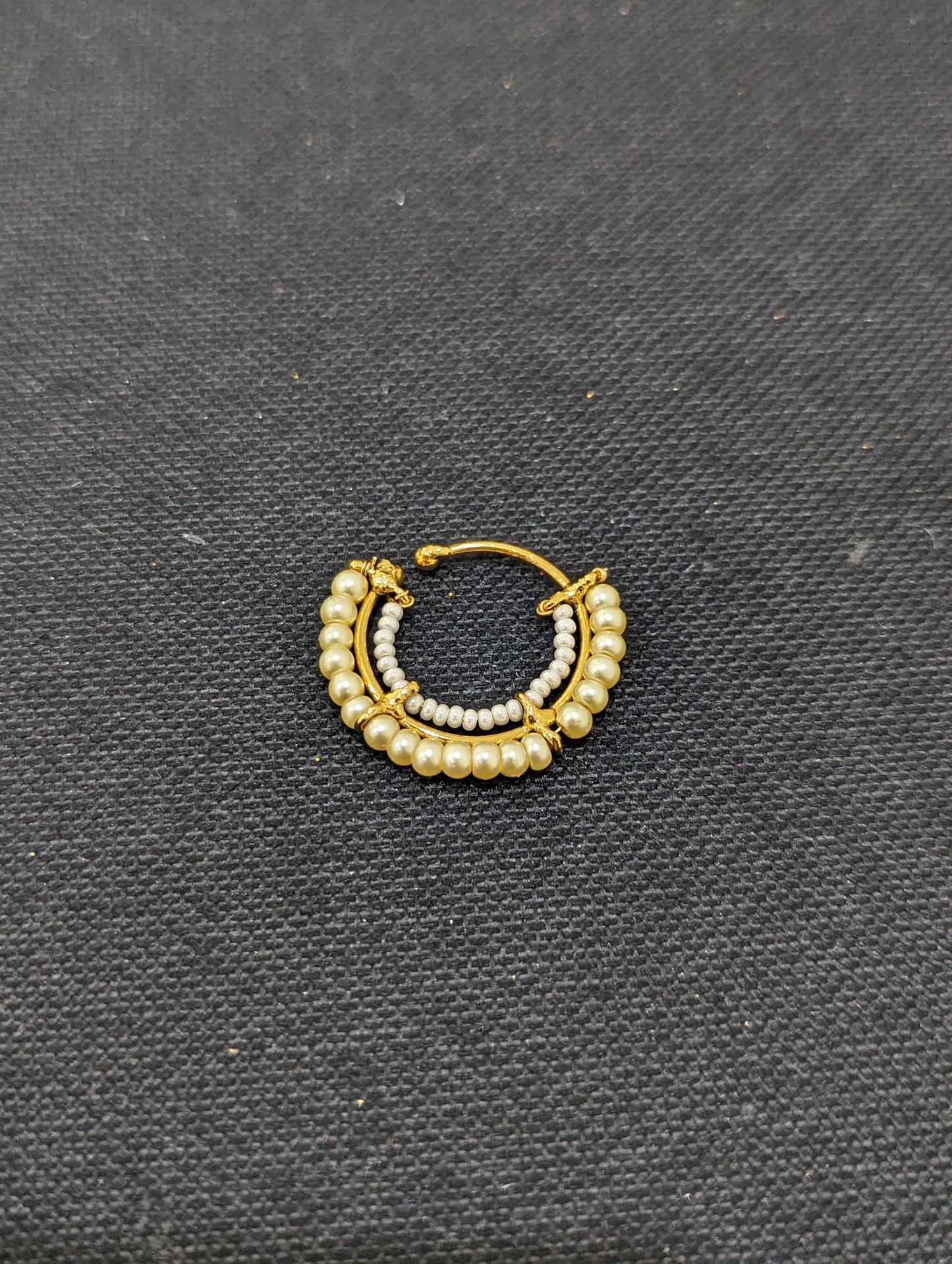 Faux pearl gold plated Indian Nose Ring