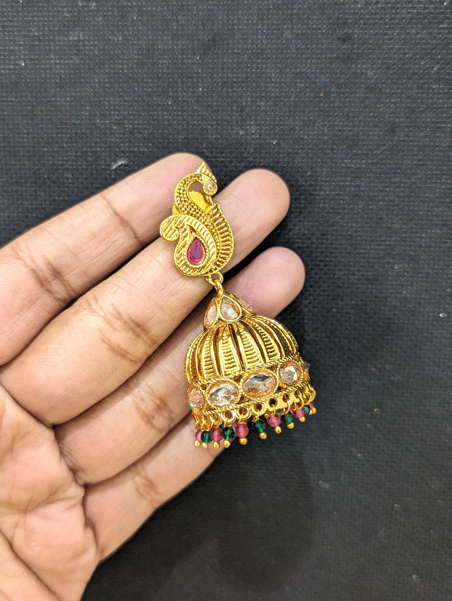 Peacock design Medium Jhumka Earrings