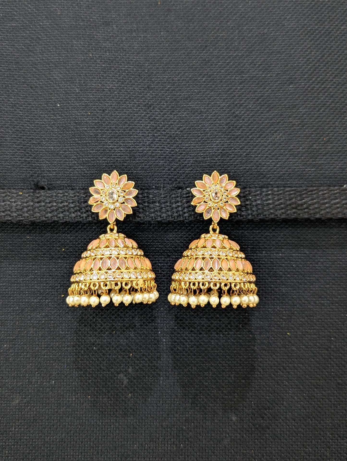 Polki gold plated Large Jhumka Earrings