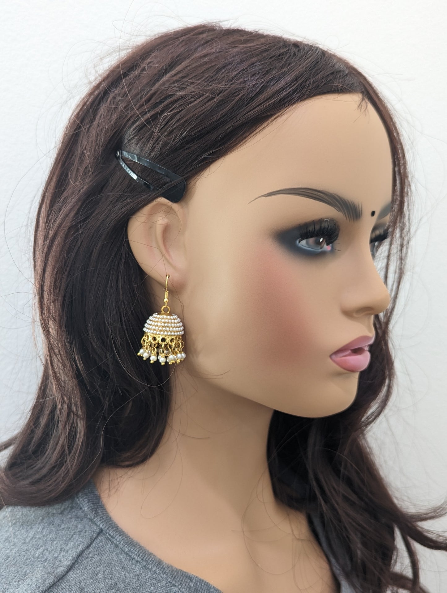 Pearl Hook drop Jhumka Earrings