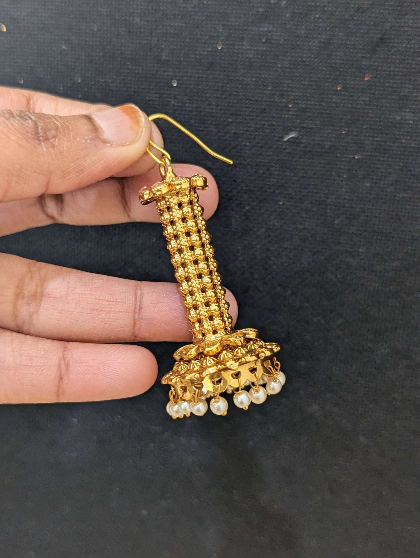 Unique hook drop Jhumka Earrings