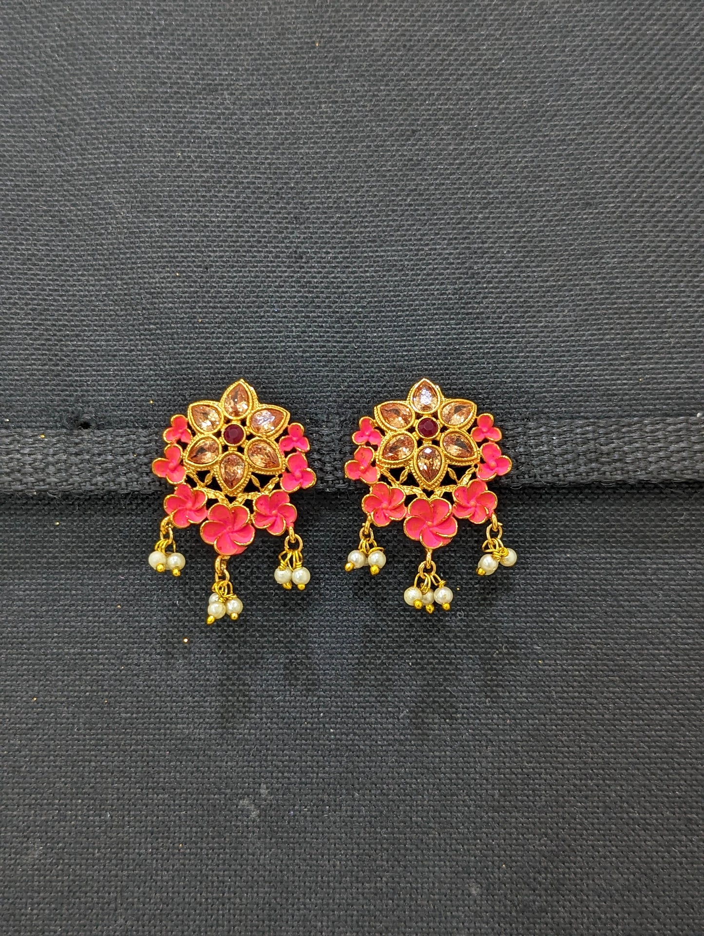 Meenakari Flower design Earrings