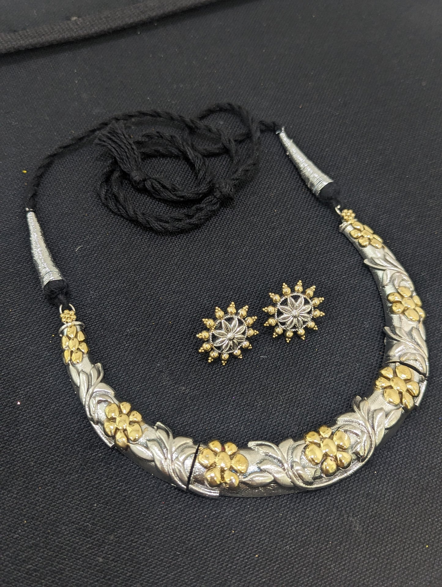 Dual tone German Silver Statement Choker set