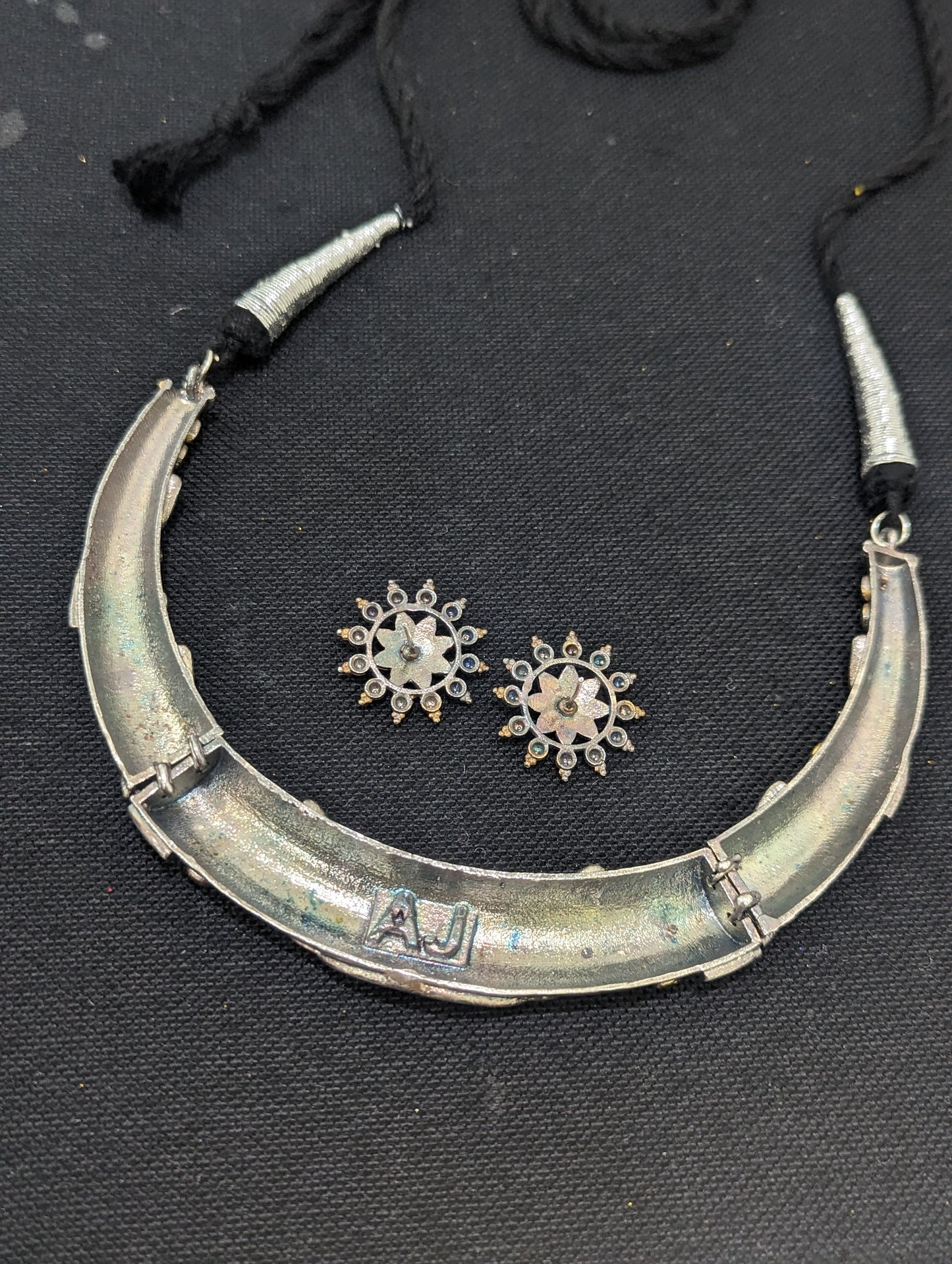 Dual tone German Silver Statement Choker set