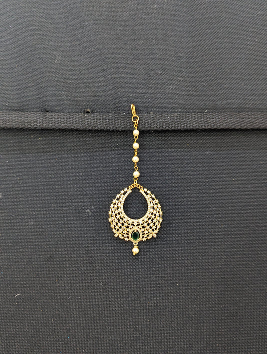 One gram gold Chandbali Teardrop Tikka