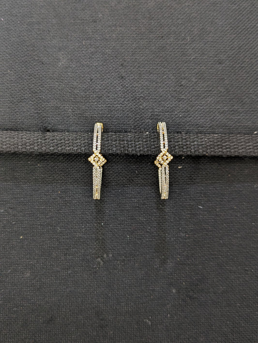 Large Hoop CZ Earrings - D1