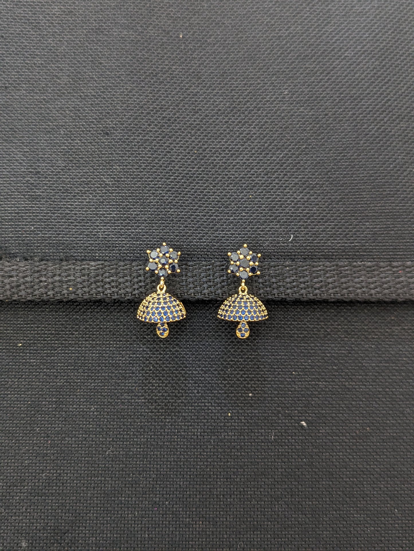 Small CZ Jhumka earrings - Design 21