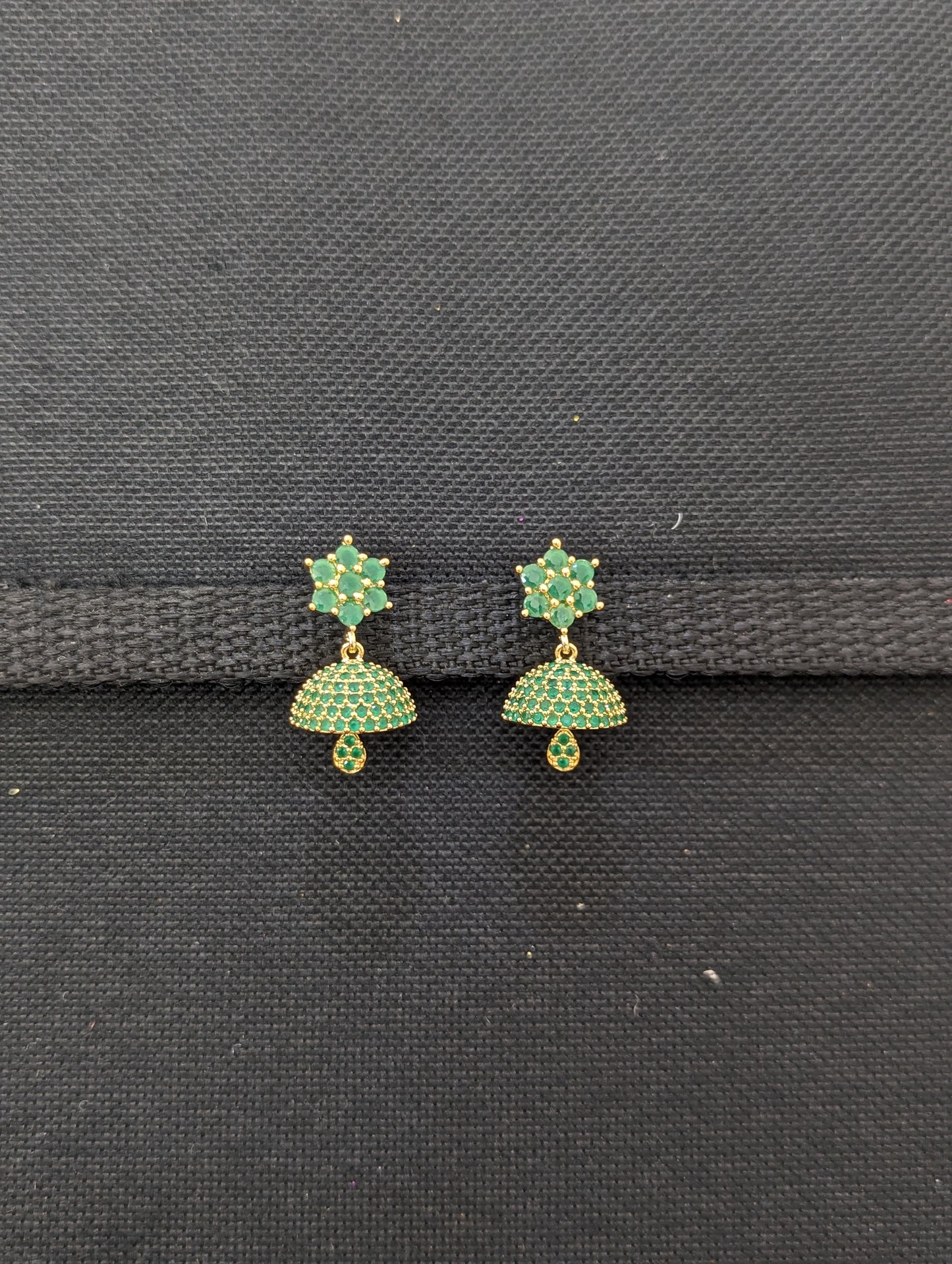 Small CZ Jhumka earrings - Design 21