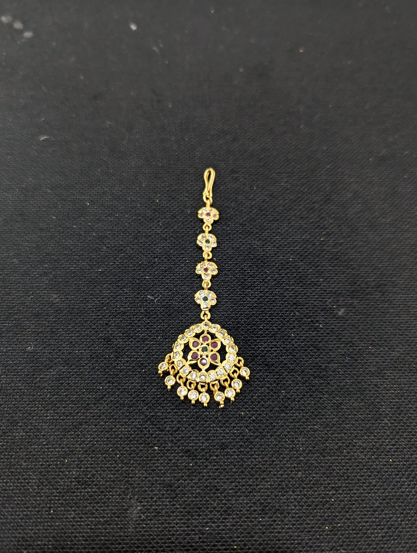 Micro gold plated CZ Maang Tikka - D2