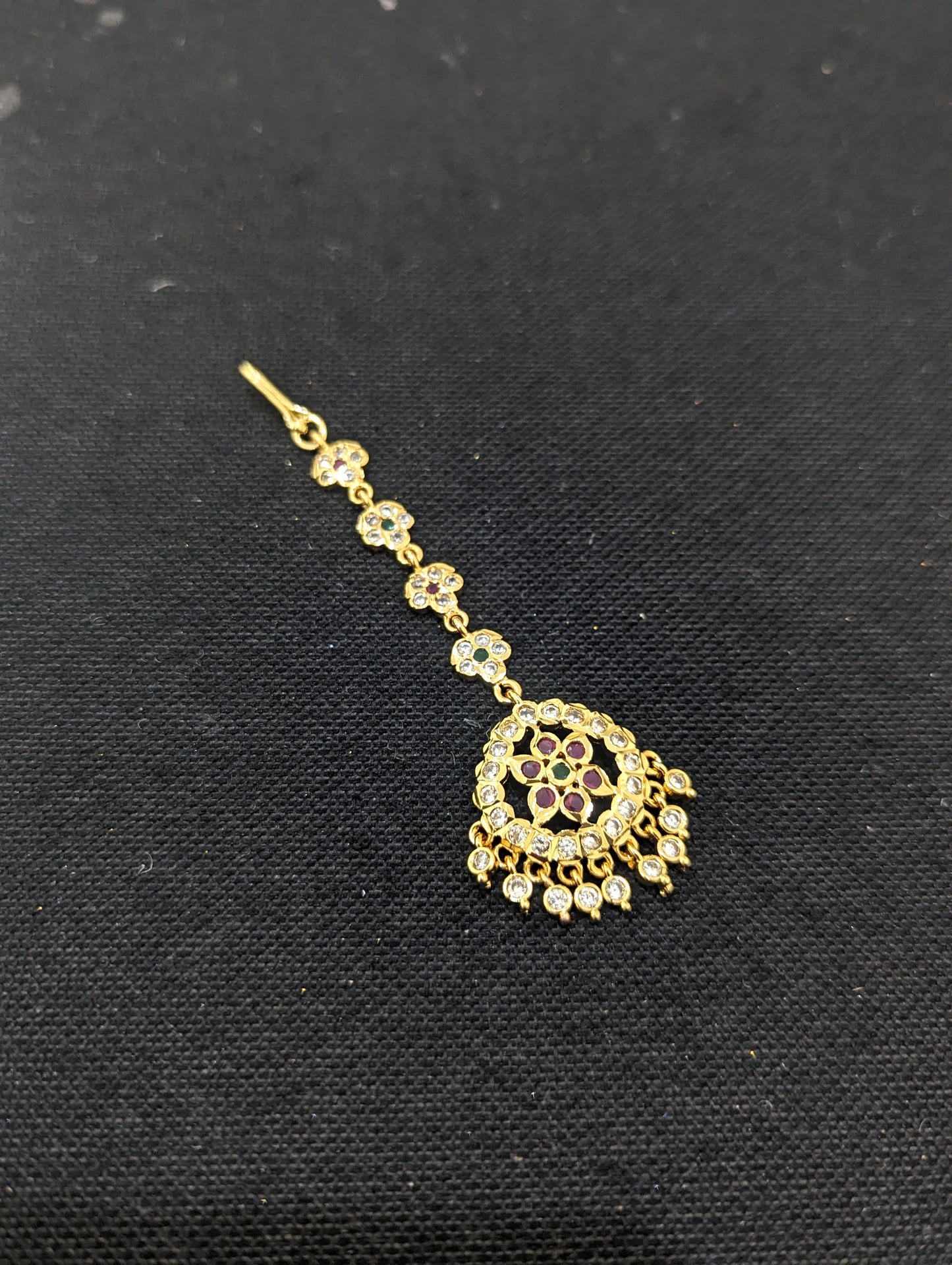 Micro gold plated CZ Maang Tikka - D2