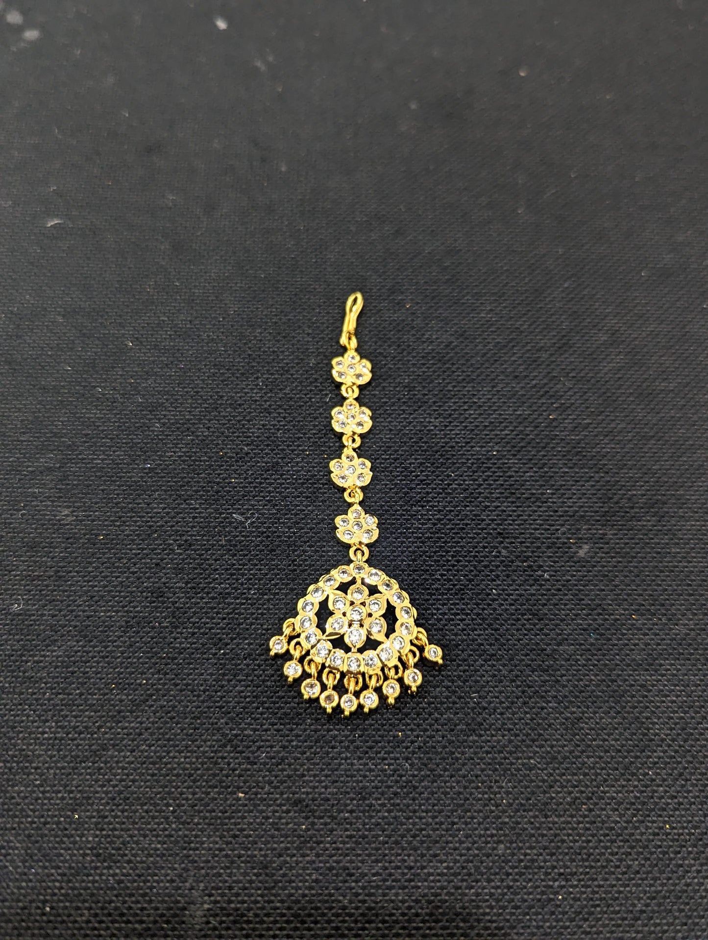 Micro gold plated CZ Maang Tikka - D2