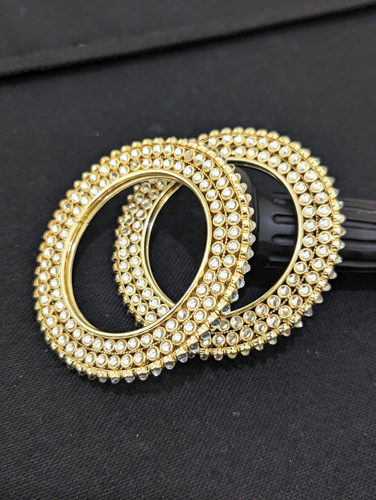 Glass kundan stone embedded designer Bangles