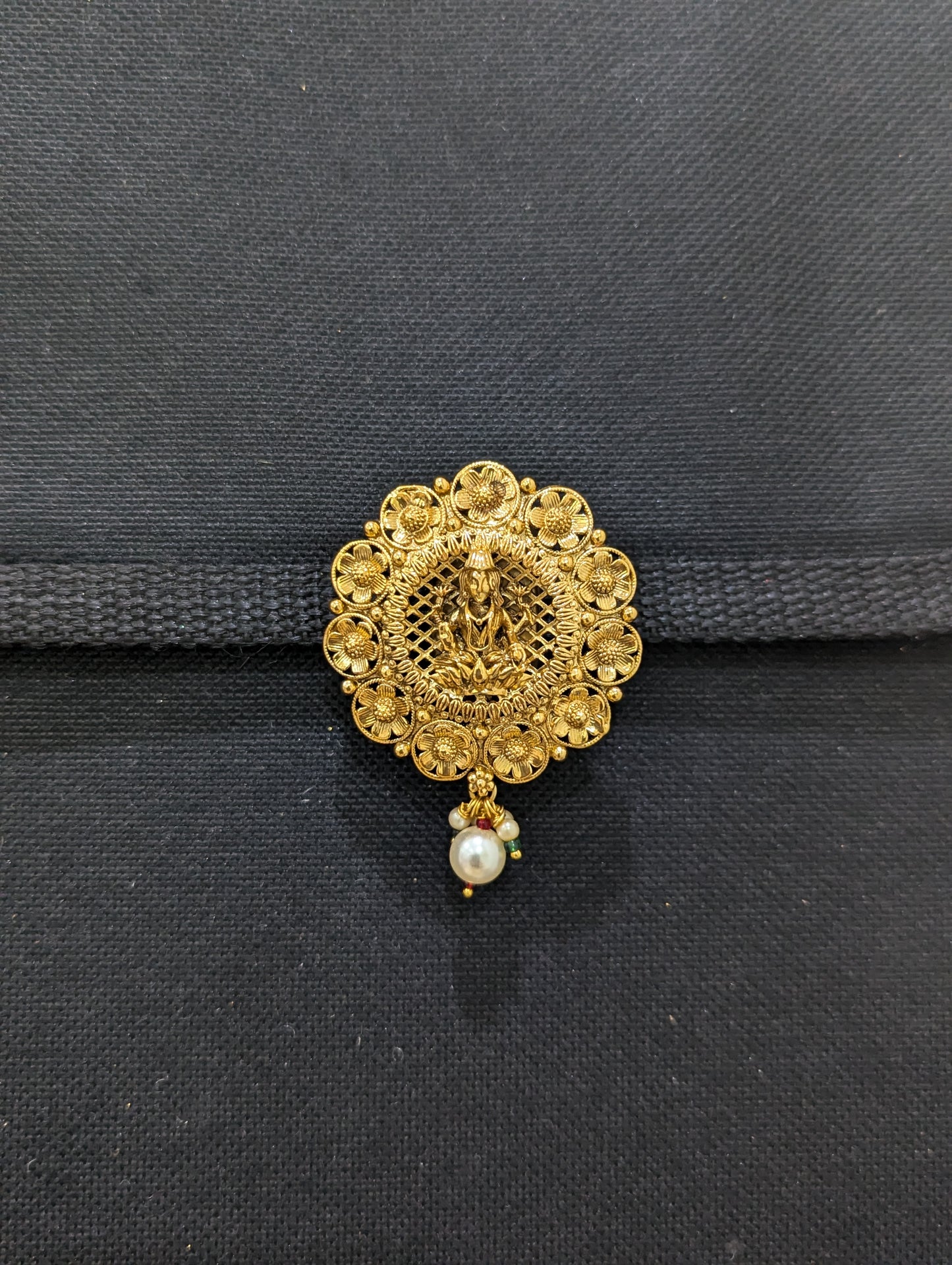 Gold plated Lakshmi ji design Saree Brooch