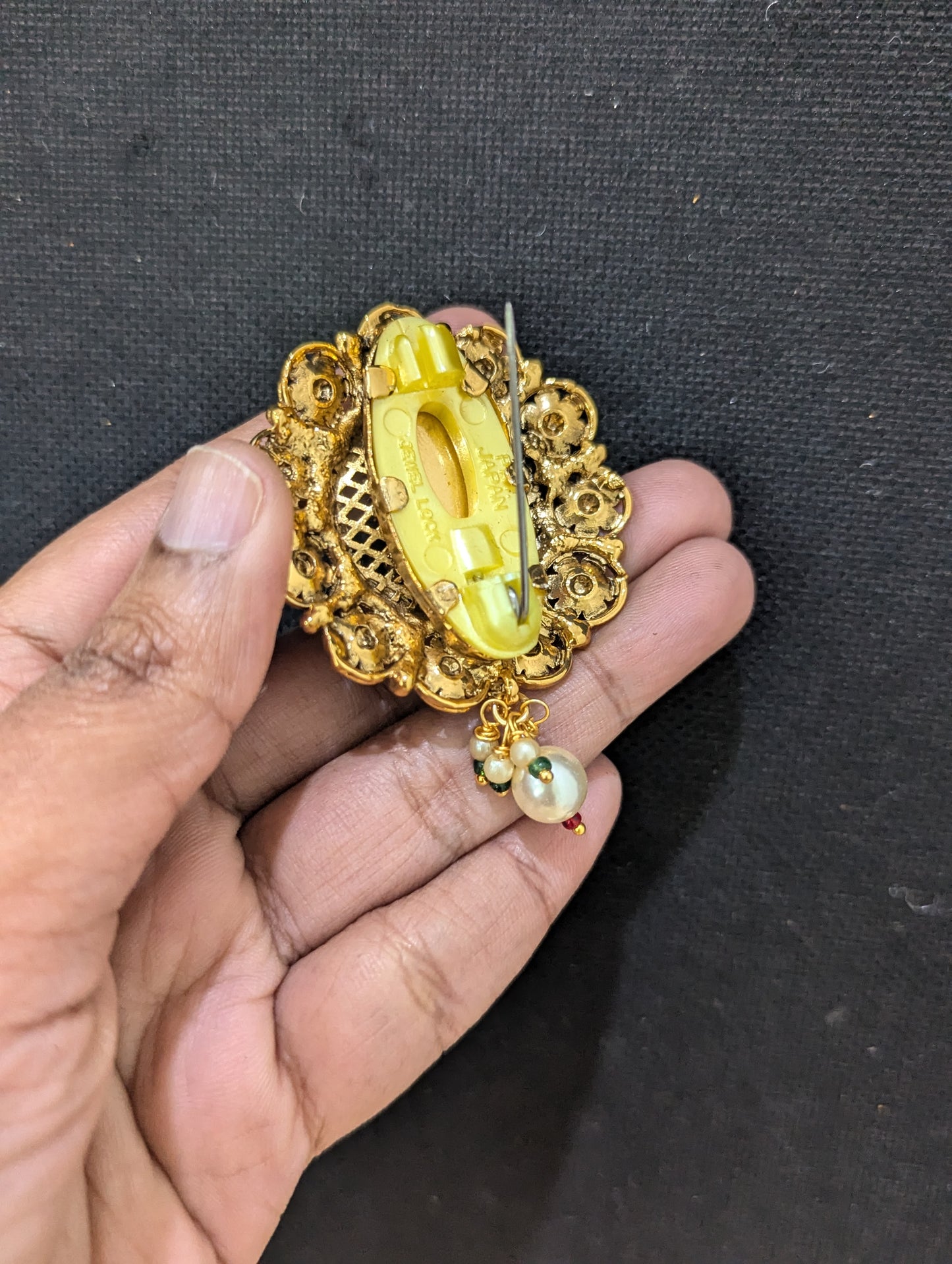 Gold plated Lakshmi ji design Saree Brooch