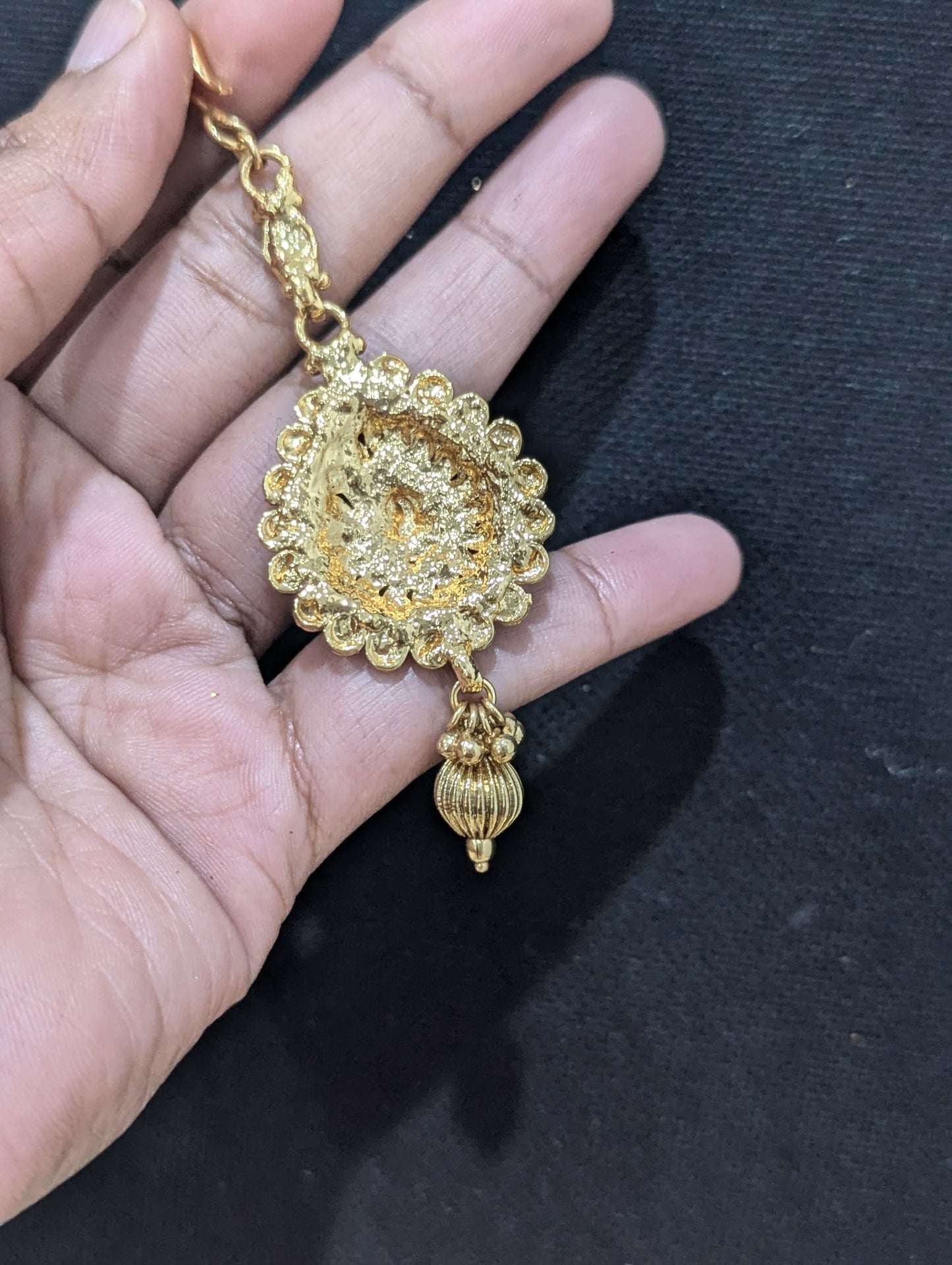 Light Gold plated Maang Tikka - Design 1