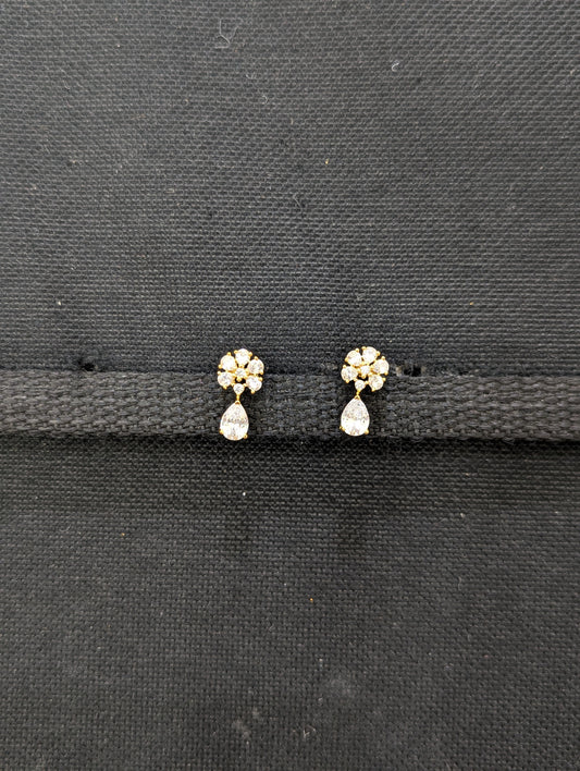 Flower CZ Small Stud Earrings