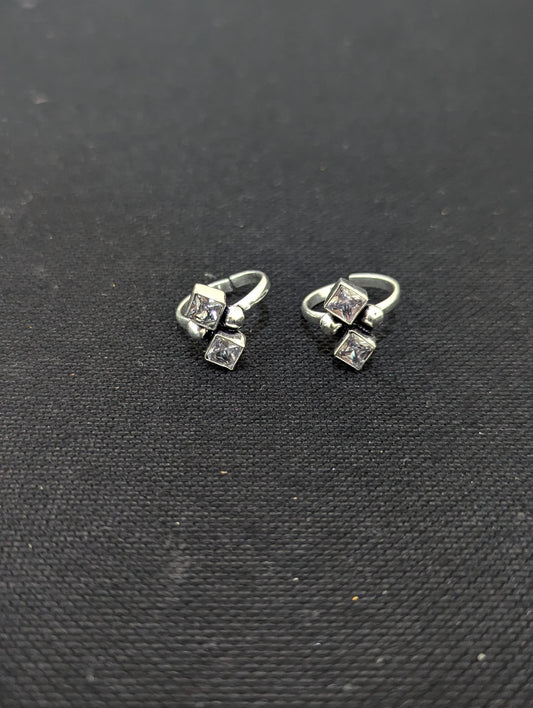 Oxidized silver adjustable Toe Rings - D2