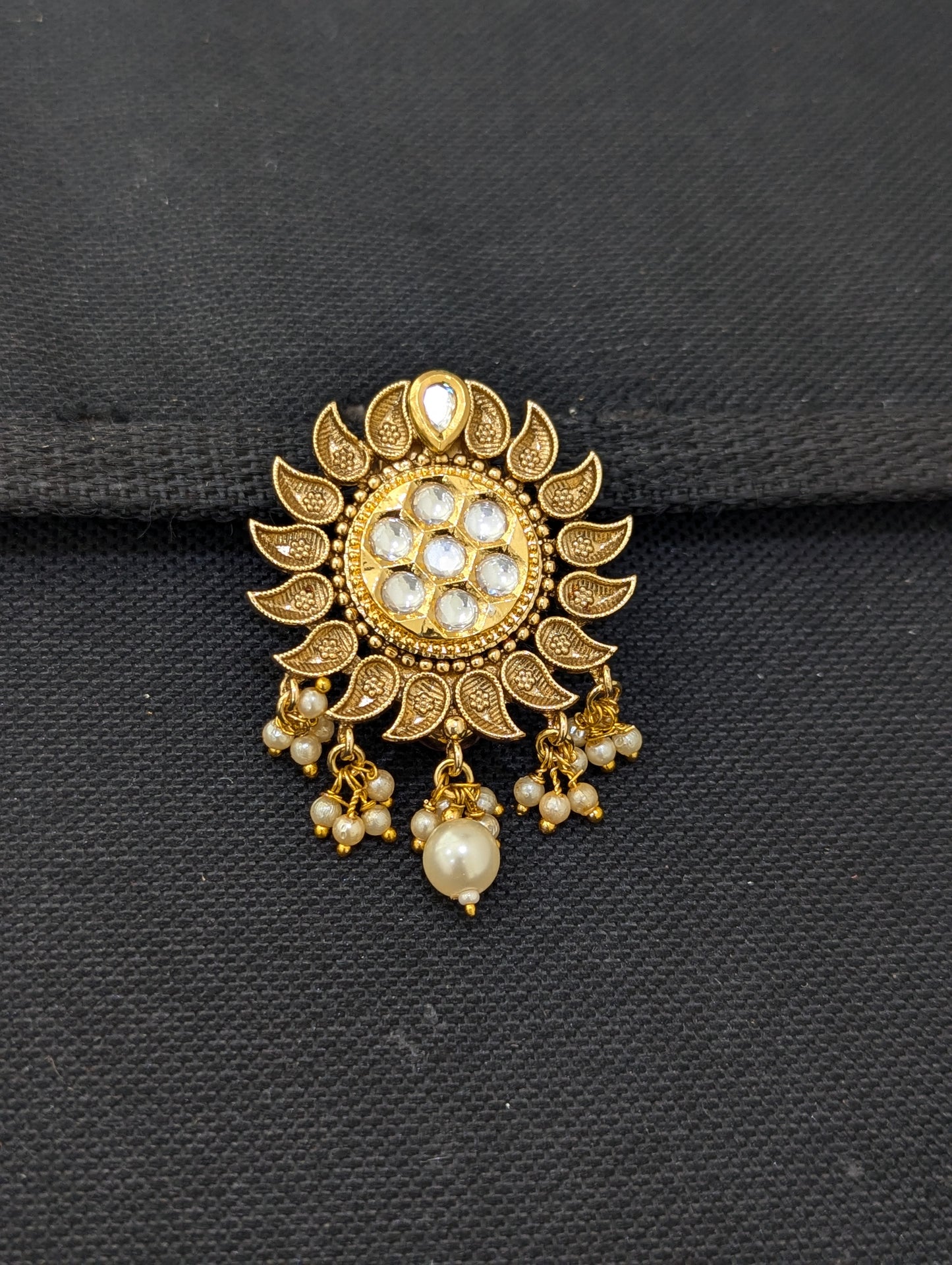 Gold plated Mango design Saree Brooch