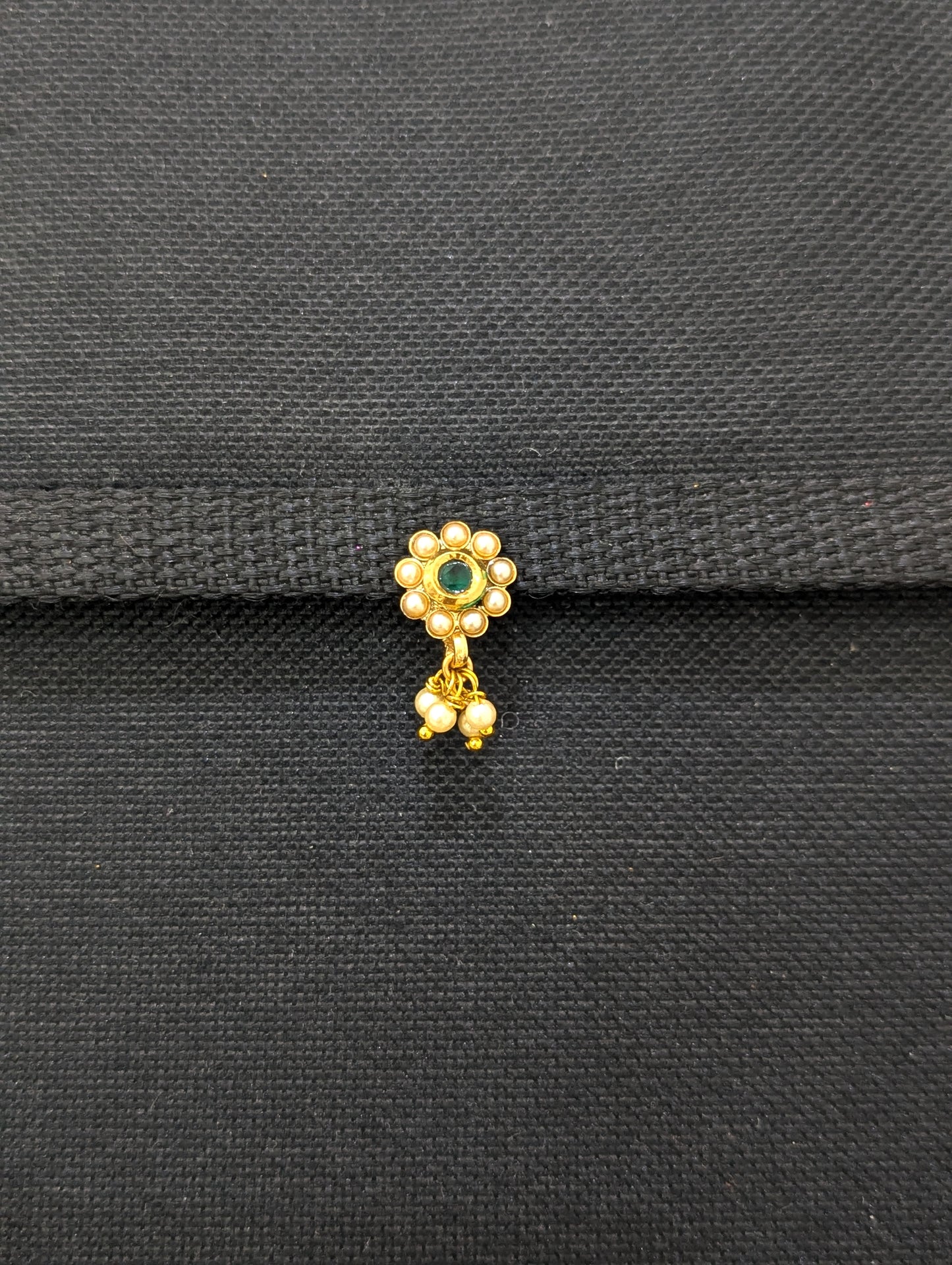 Gold imitation Traditional Clip on Nose pin - Design 4