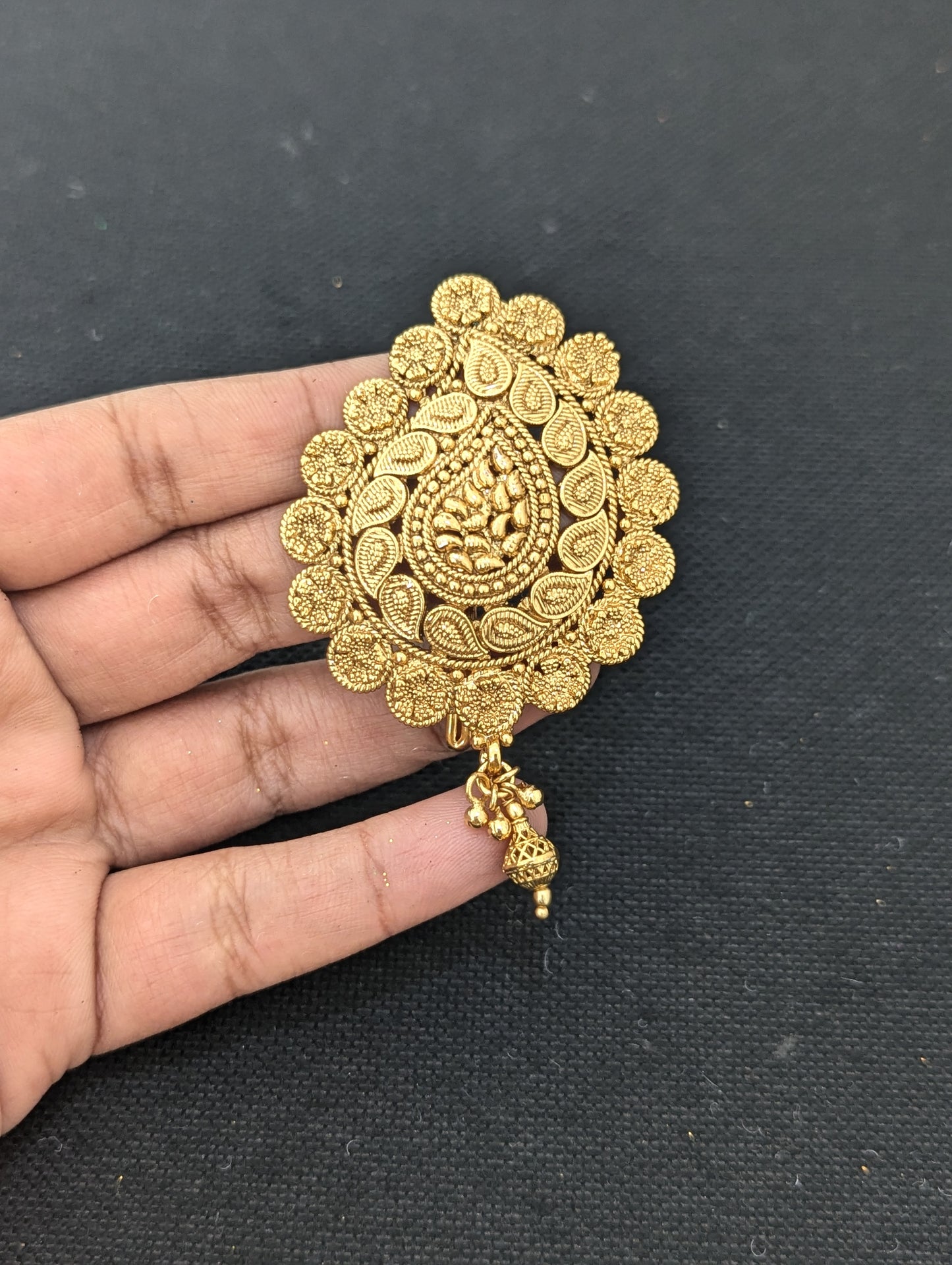 Gold plated Mango design Large Clip on Hair Clip