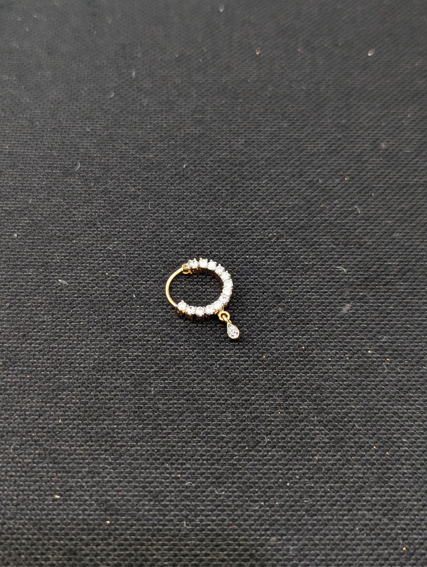 CZ stone Nose ring for pierced nose - Size 1