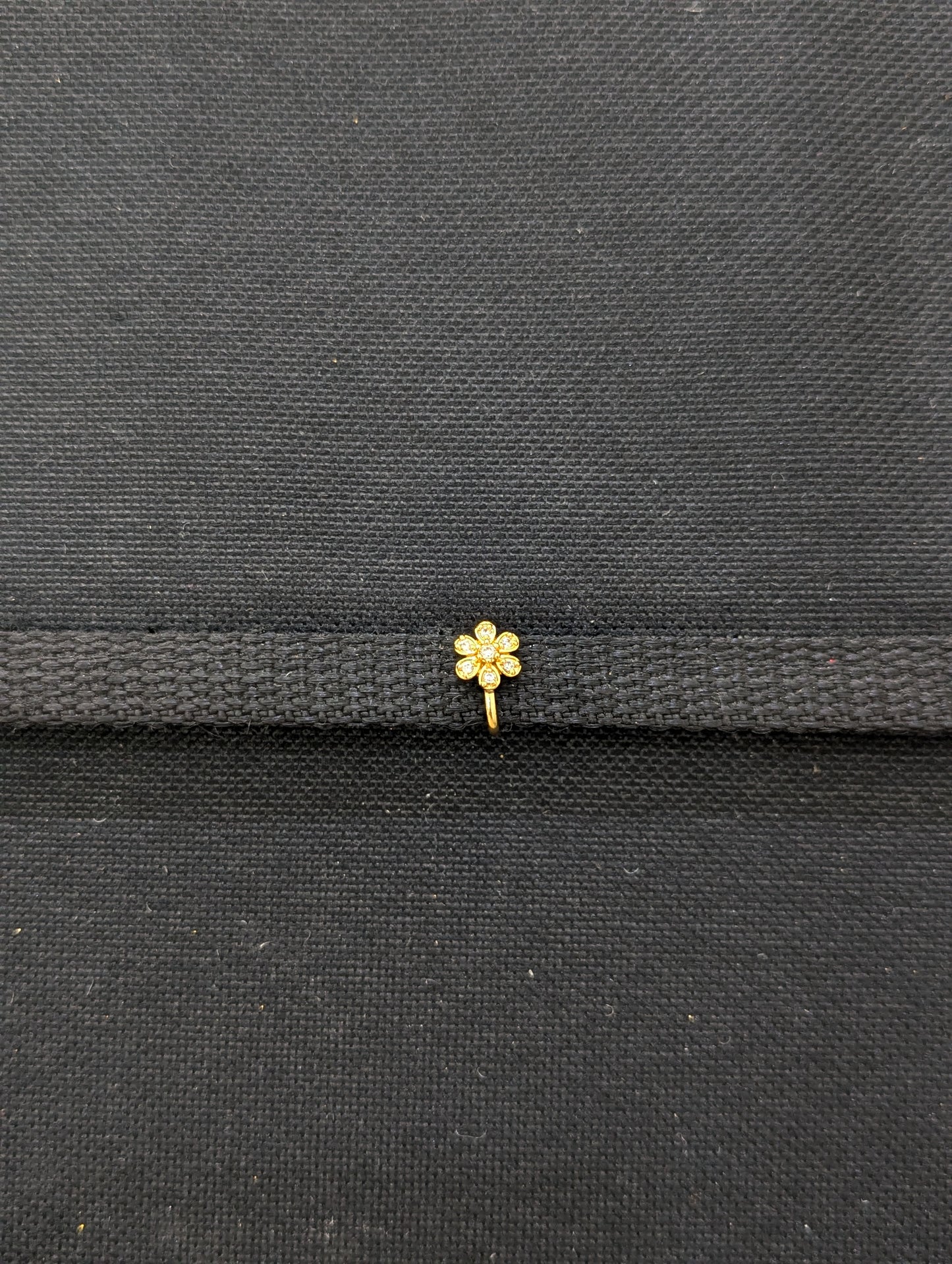 Flower design CZ Small Clip on Nose Pin