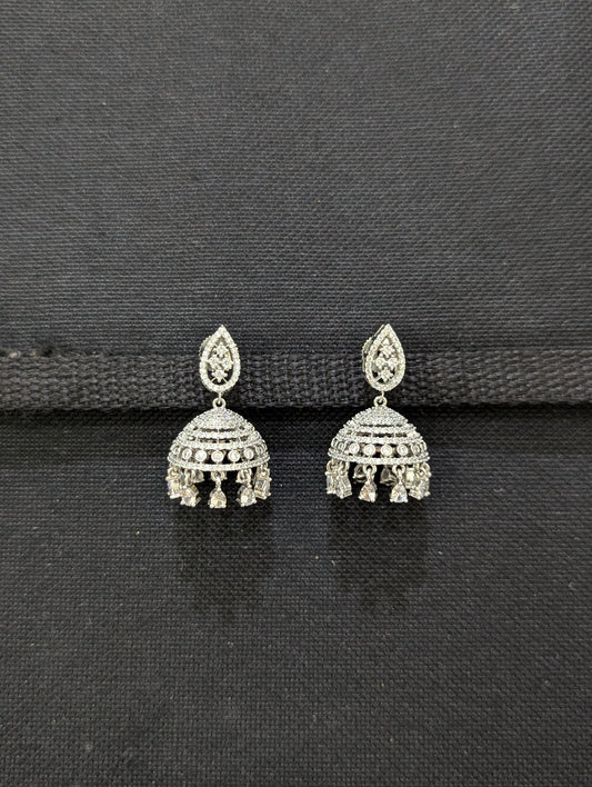 Teardrop Shiny Jhumka CZ Earrings