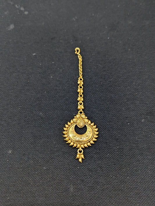 Gold plated Mango Chandbali Maang Tikka