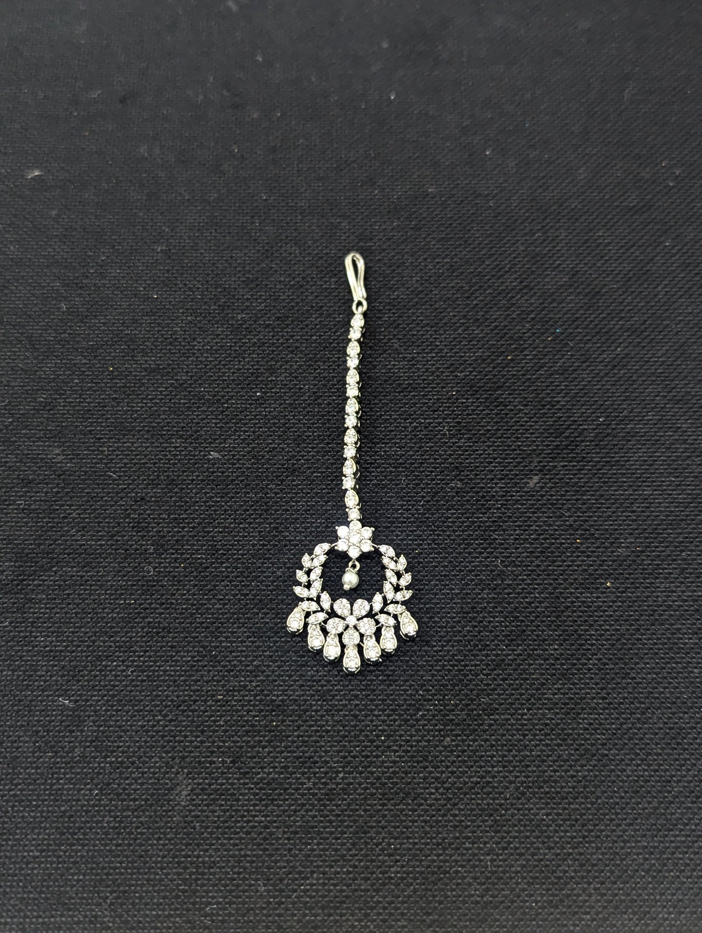 Flower Chandbali CZ stone Maang Tikka