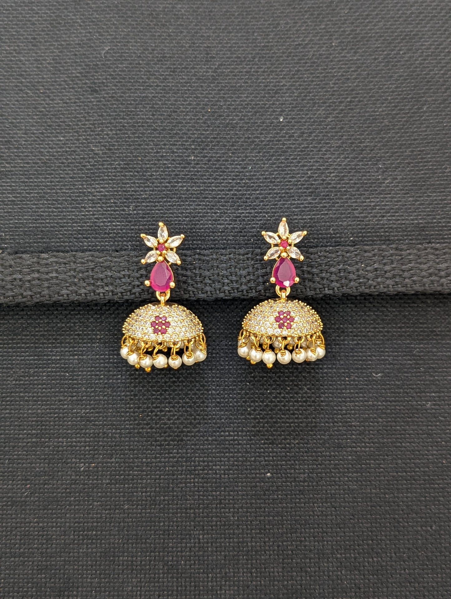 Designer CZ Jhumka earrings