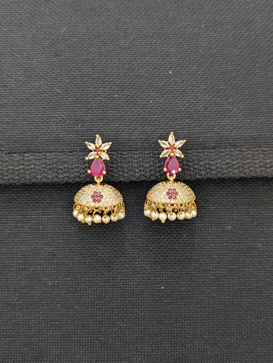 Designer CZ Jhumka earrings