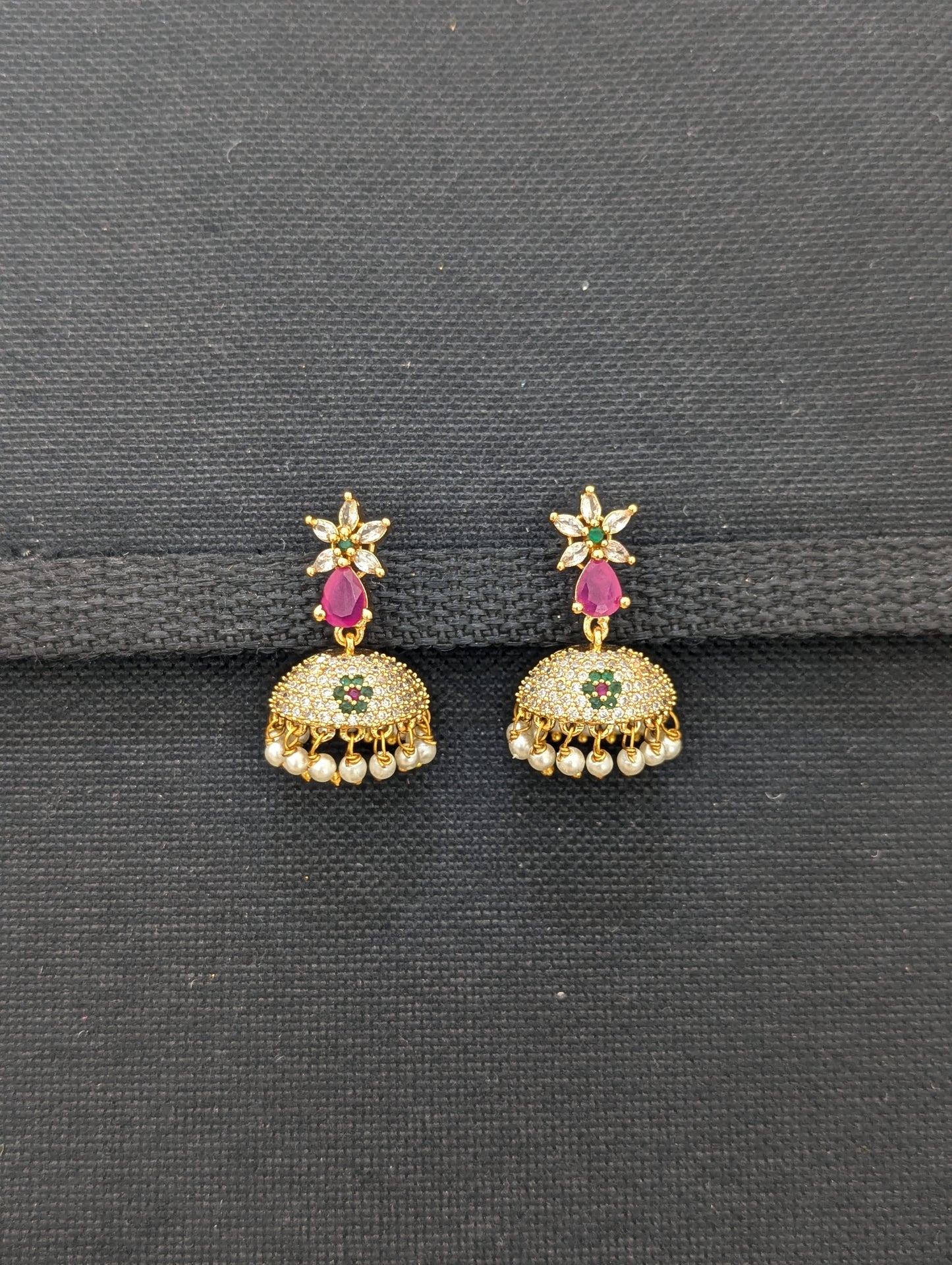 Designer CZ Jhumka earrings