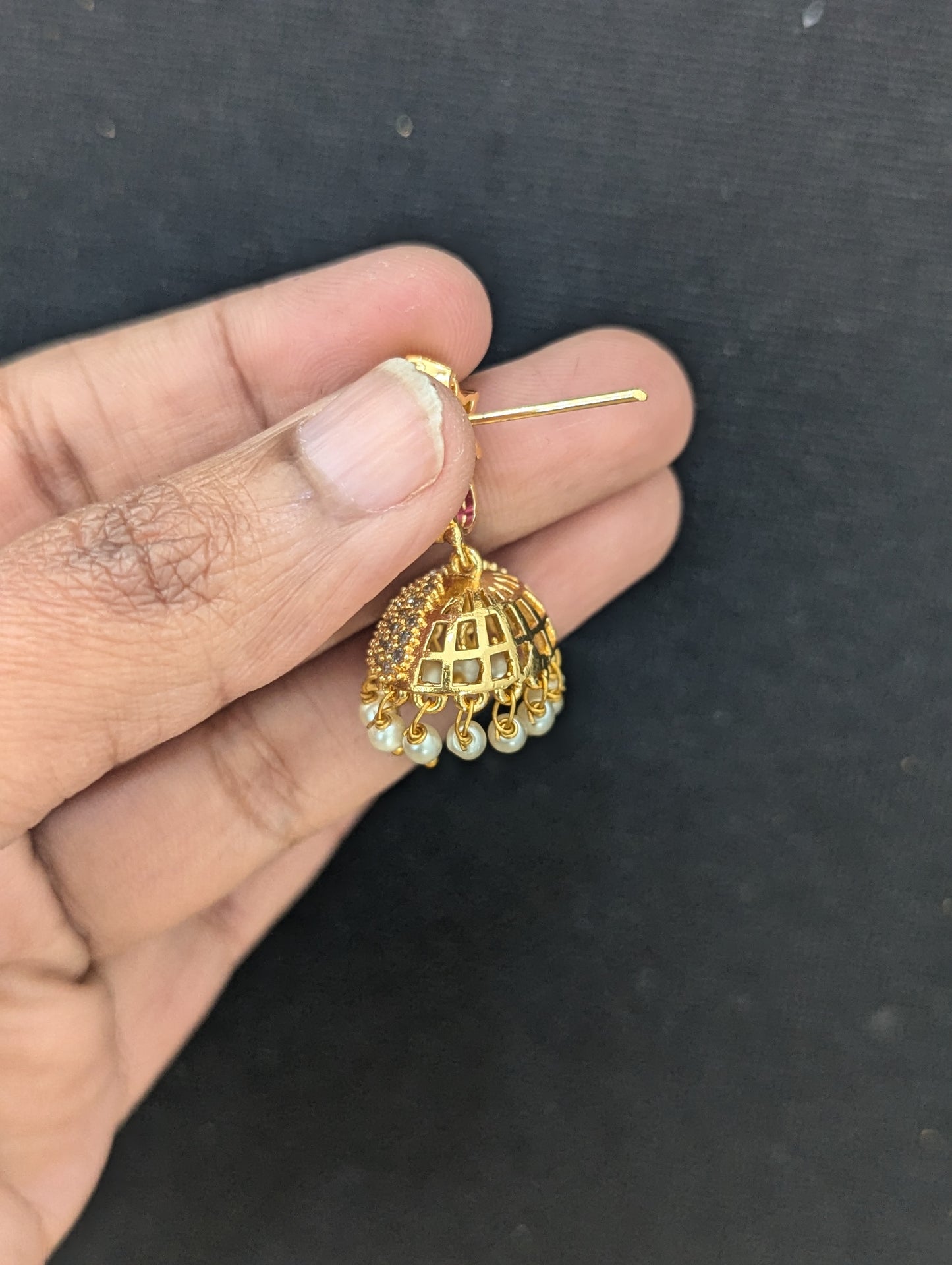 Designer CZ Jhumka earrings