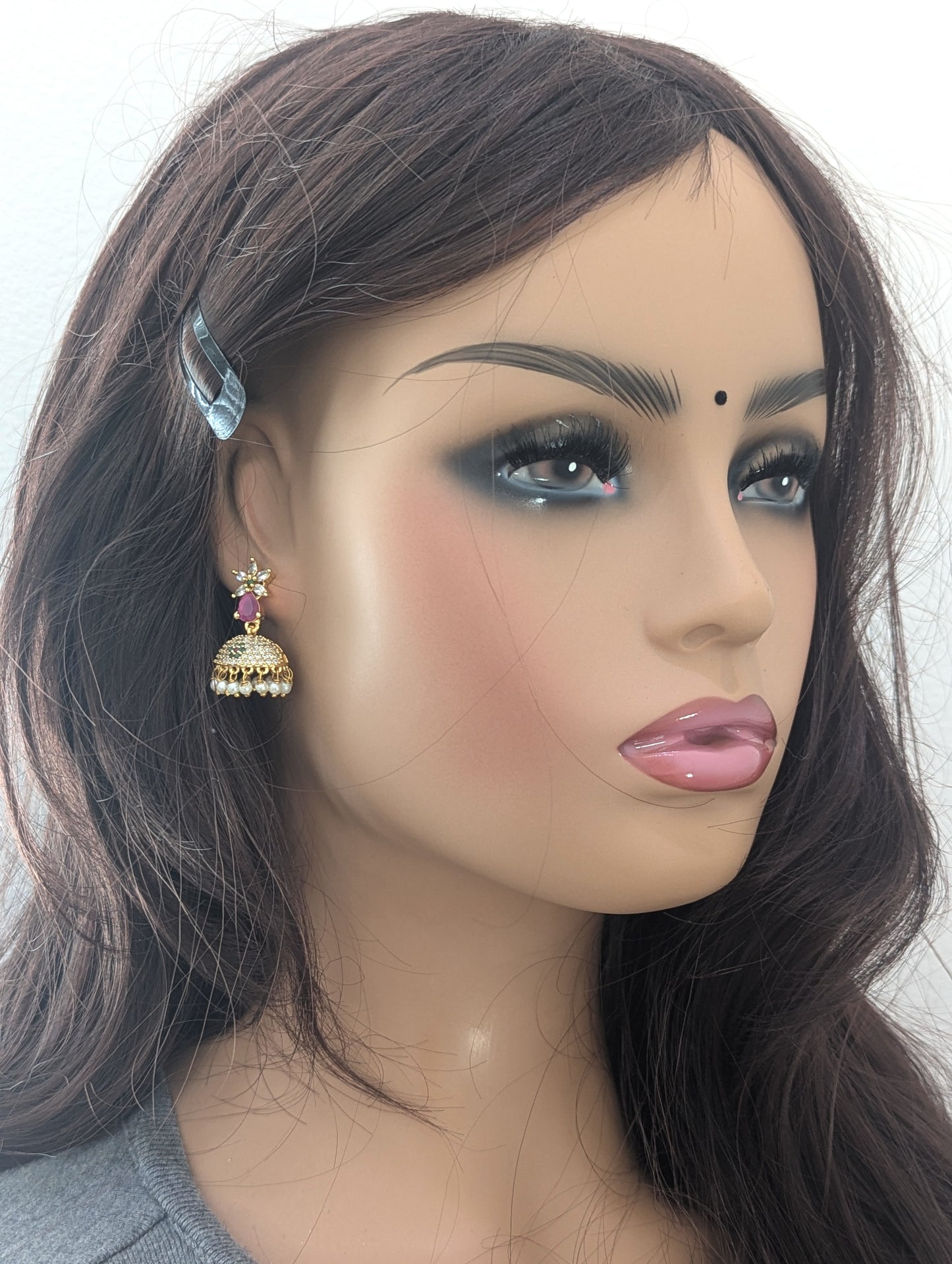 Designer CZ Jhumka earrings