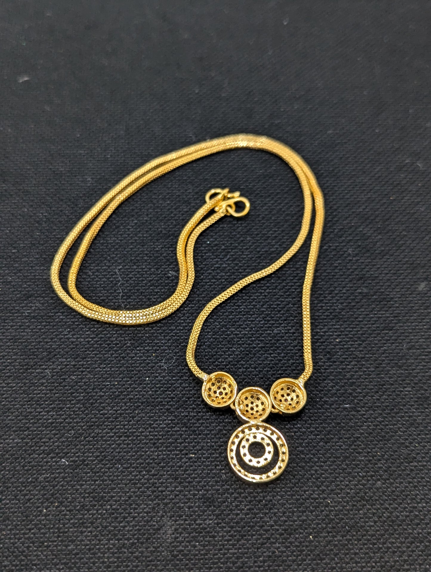 One gram gold plated CZ Pendnat necklace - D1