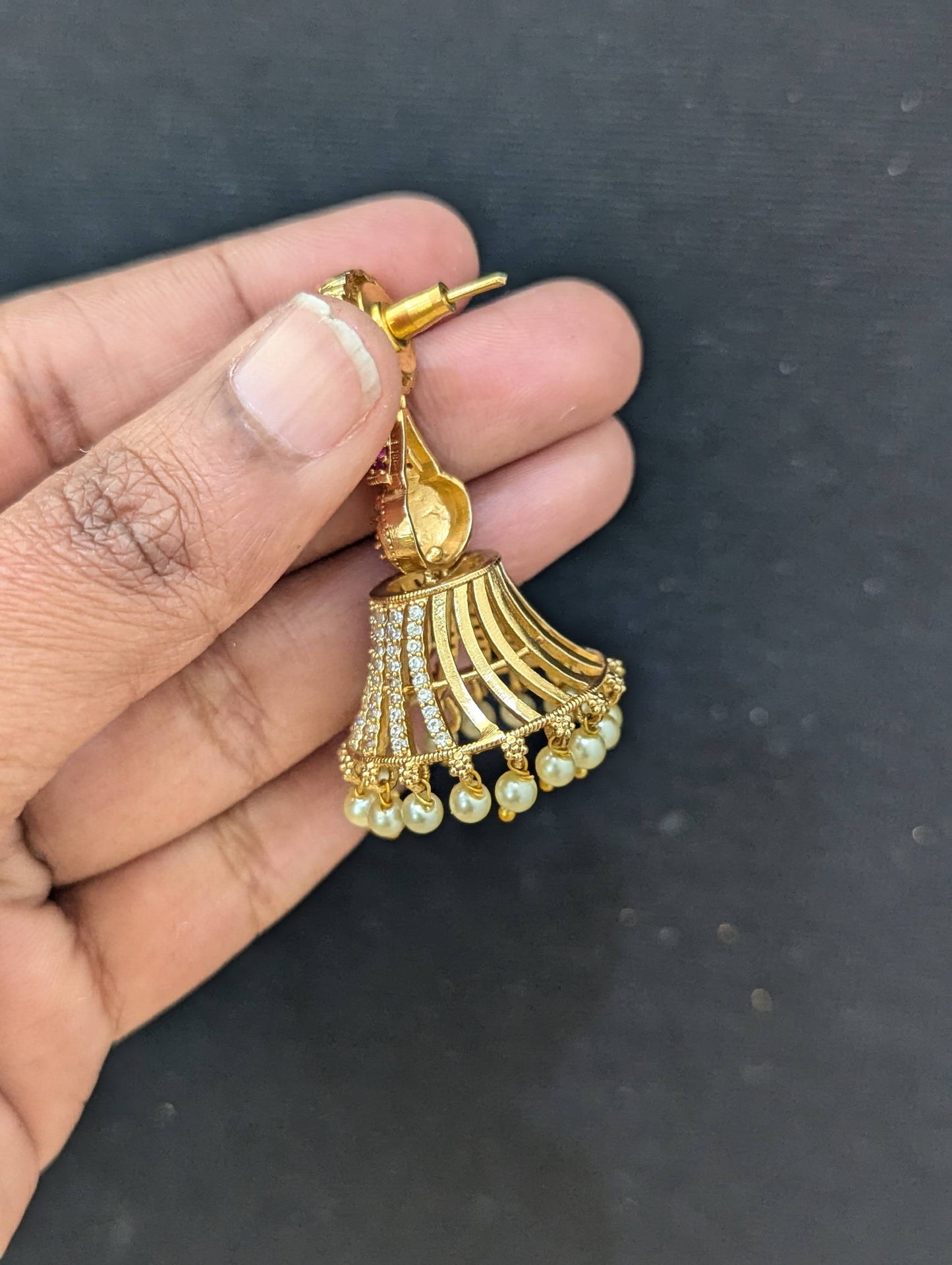 Antique CZ Designer Jhumka